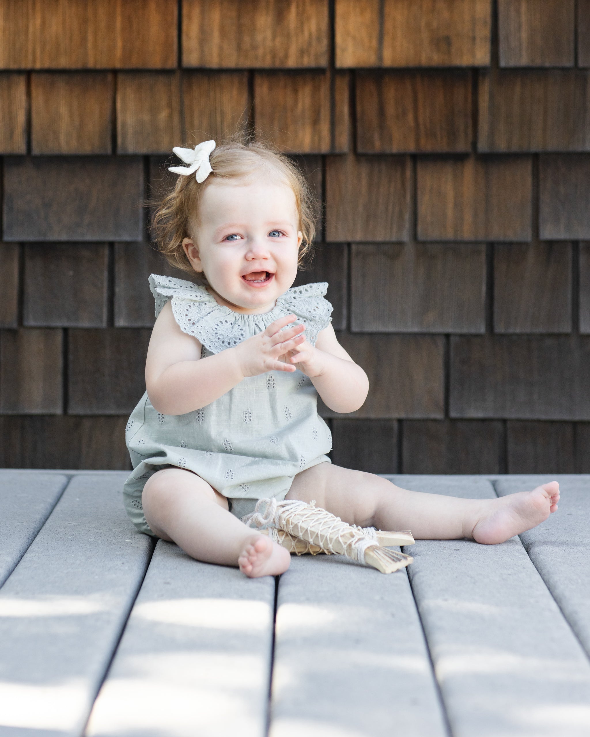 Rylee + Cru Myla Romper - Seafoam
