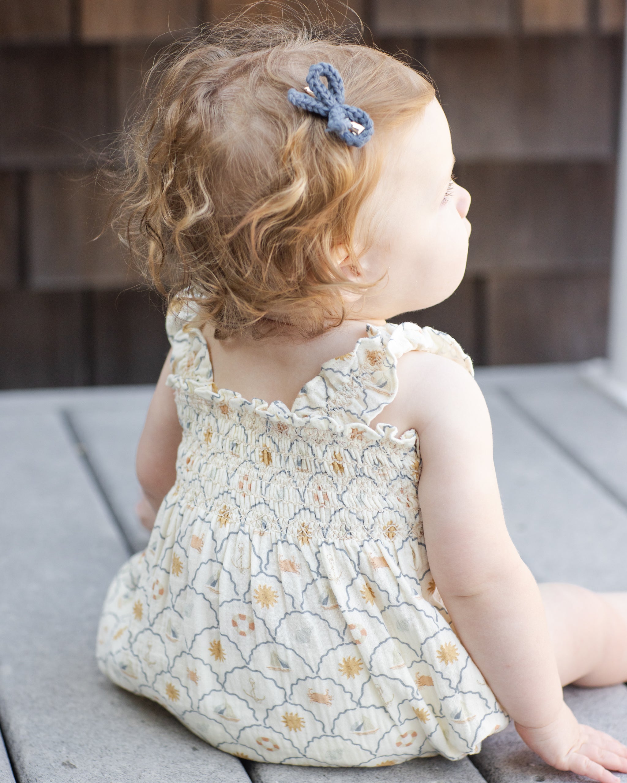 Rylee + Cru Crochet Bow Clip - Marine