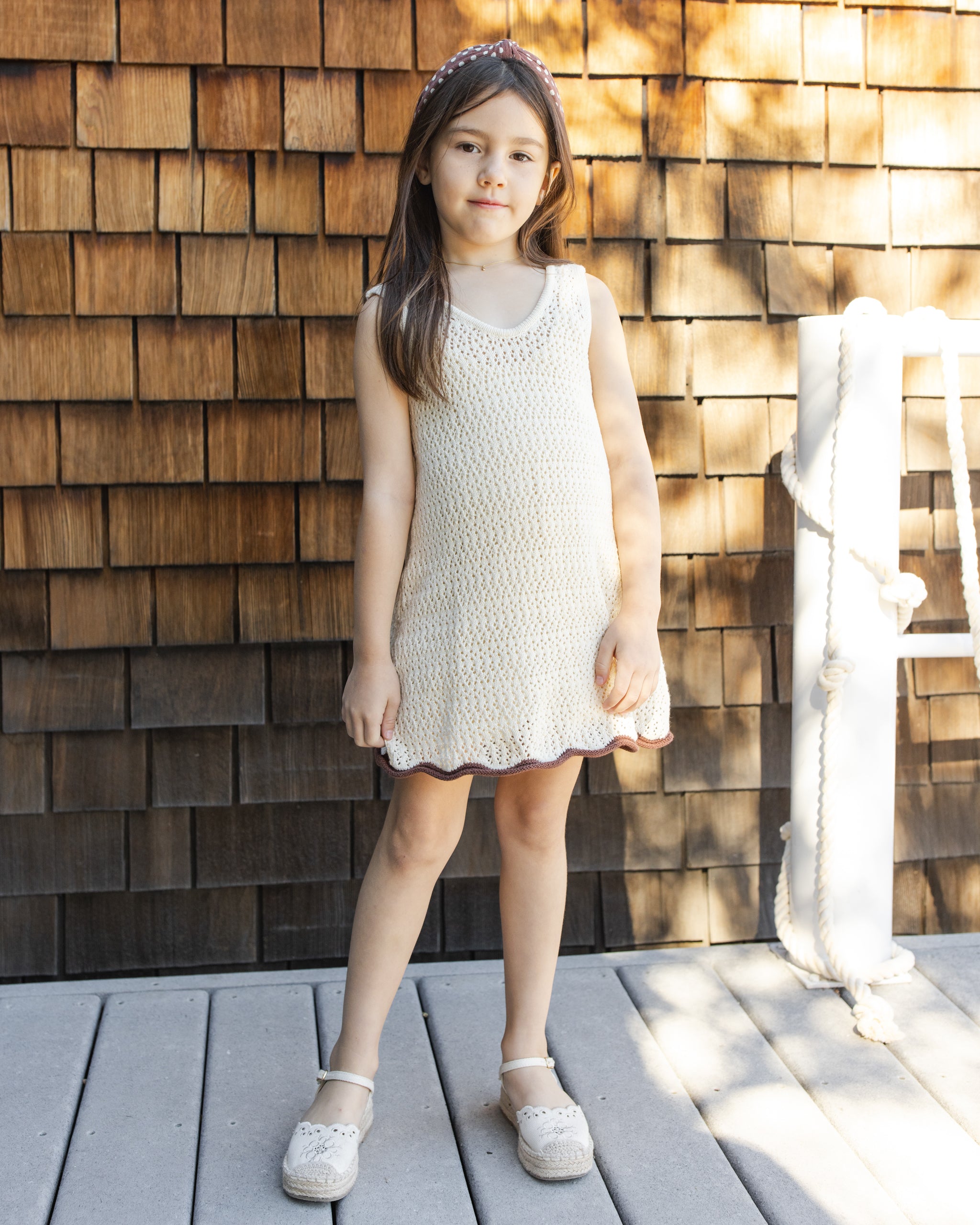 Rylee + Cru Crochet Tank Mini Dress - Natural