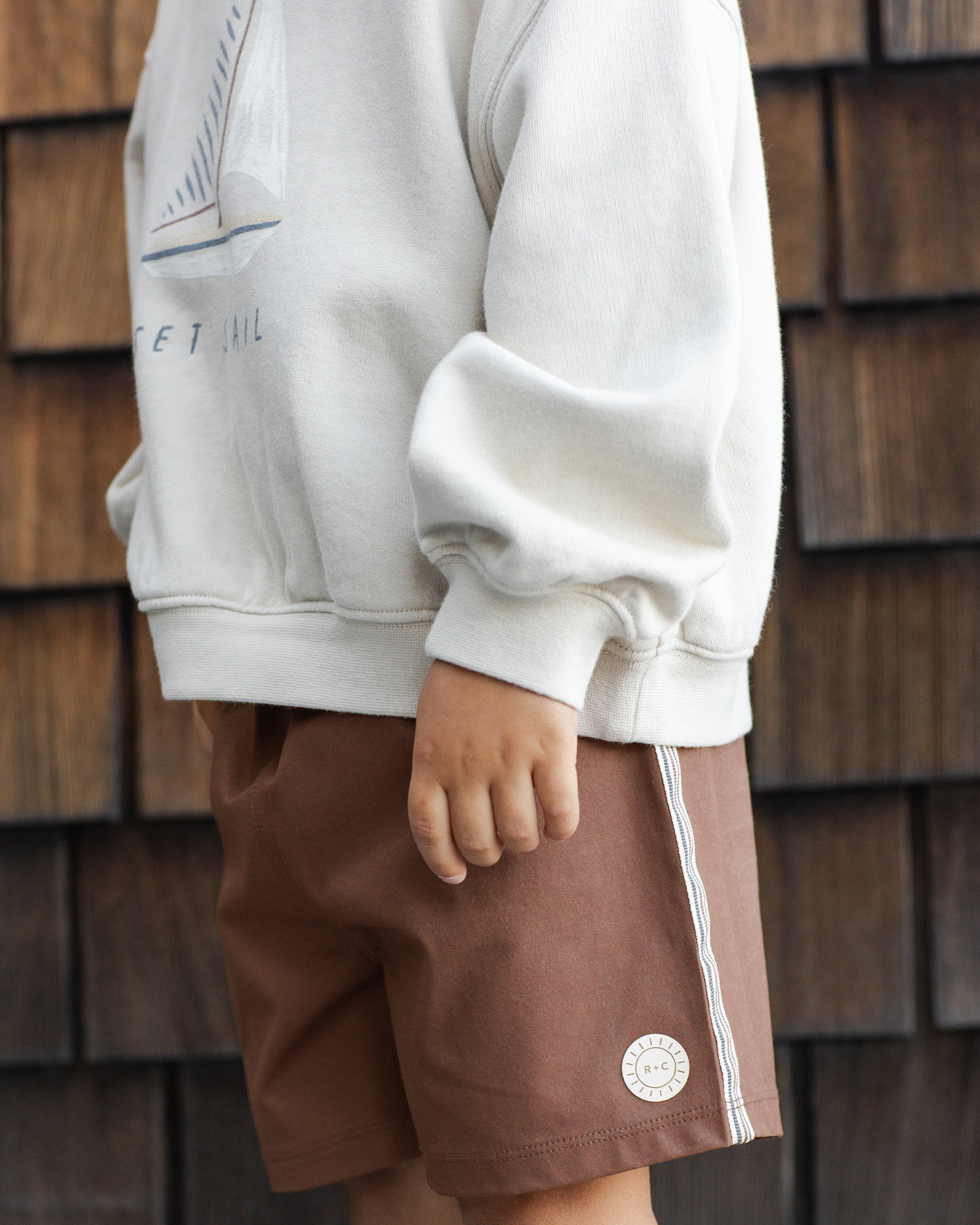 Rylee + Cru Paneled Boardshort - Chocolate