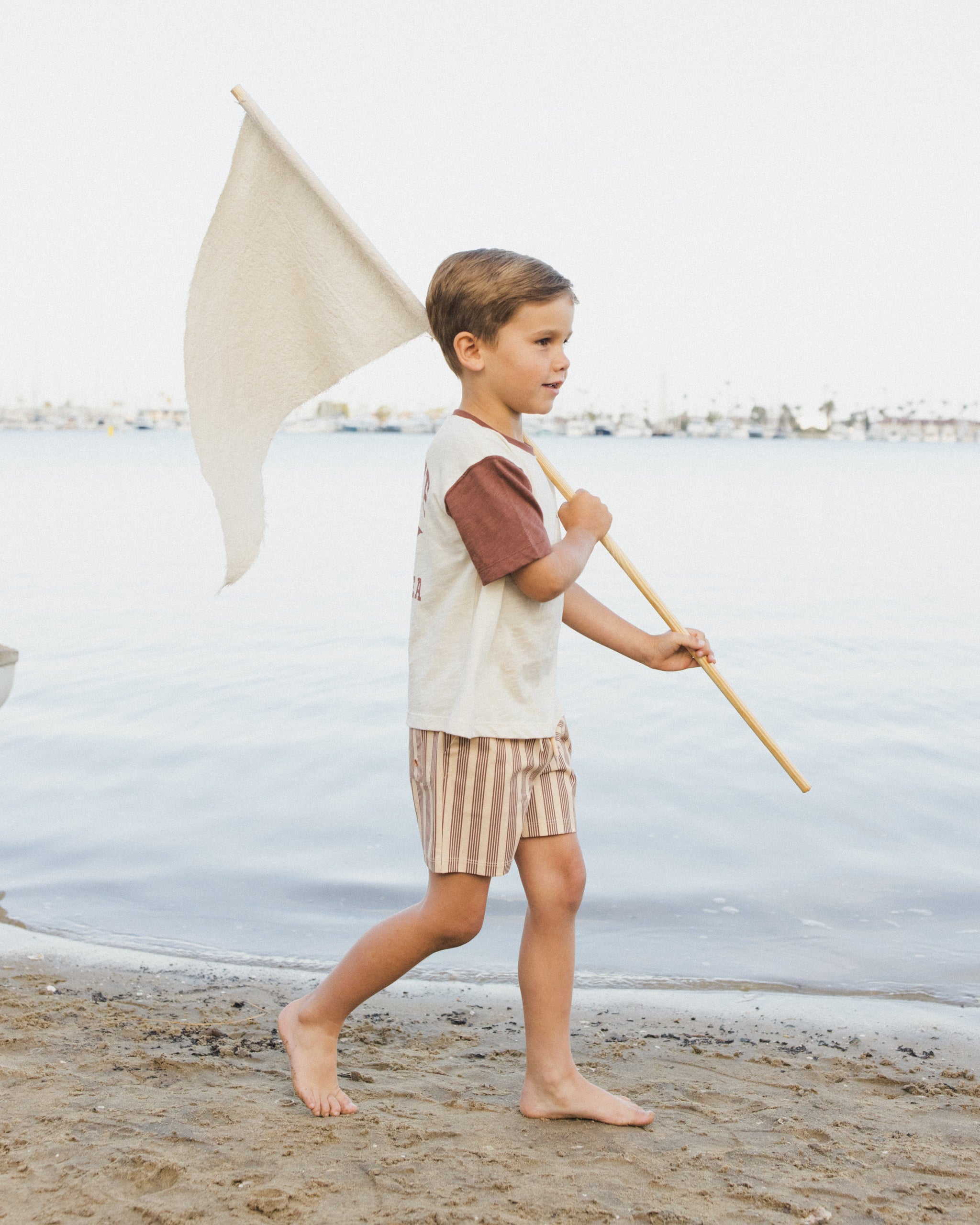 Rylee + Cru Boardshort - Brown Butterscotch Stripe