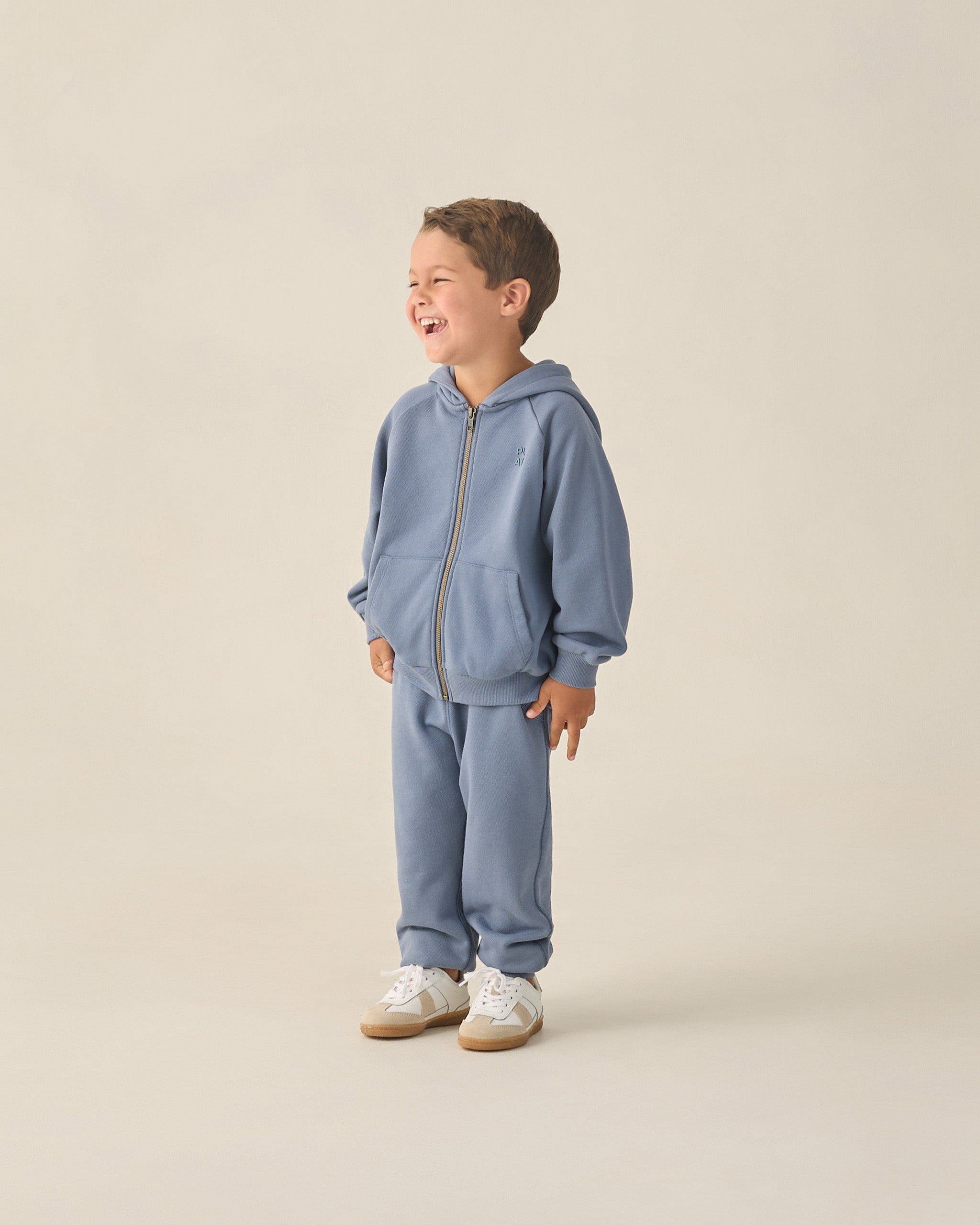 Rylee + Cru Play X Play Zip Raglan Hoodie - Marine