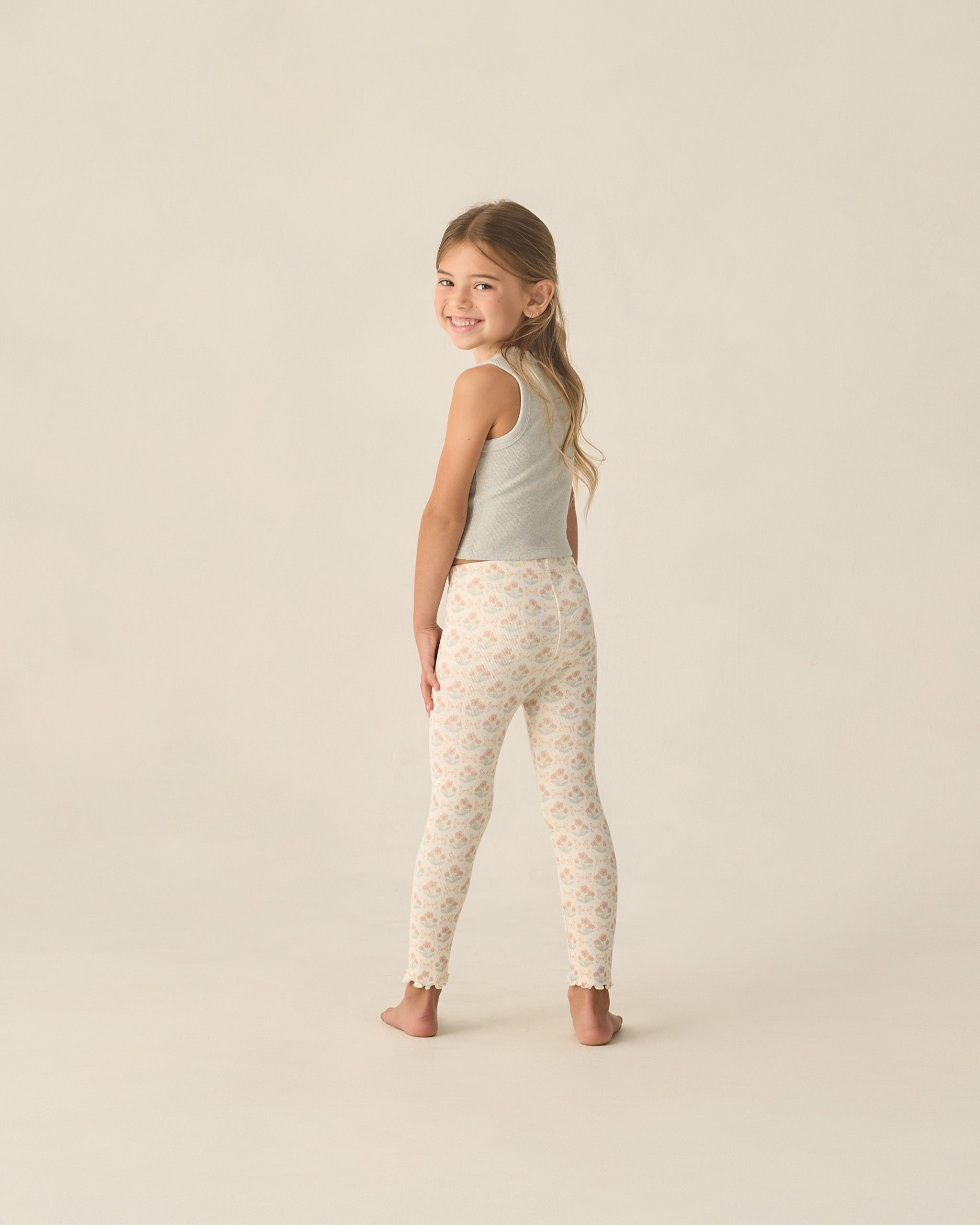 Rylee + Cru Play X Play Ribbed Legging Set - Blossom, Heathered Seafoam