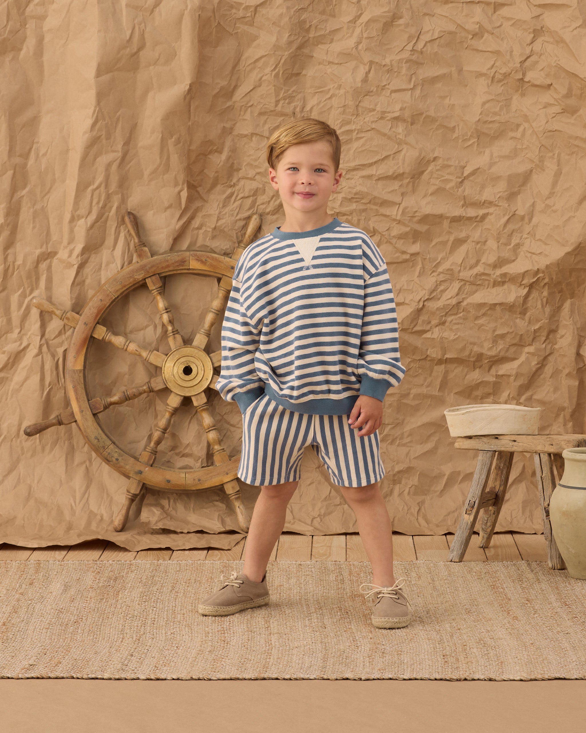 Rylee + Cru Relaxed Short - Marine Stripe