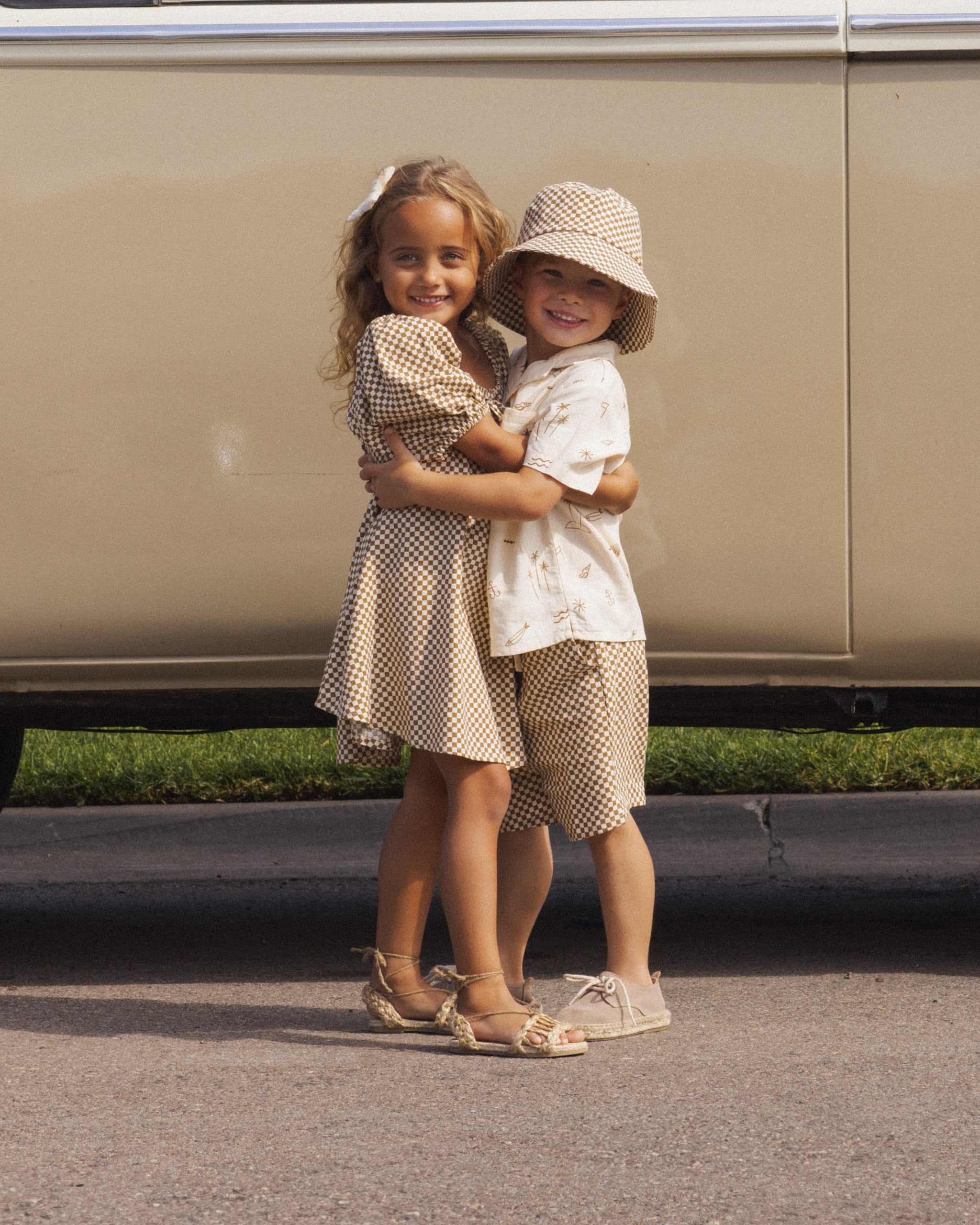 Rylee + Cru Bucket Hat - Ocre Check