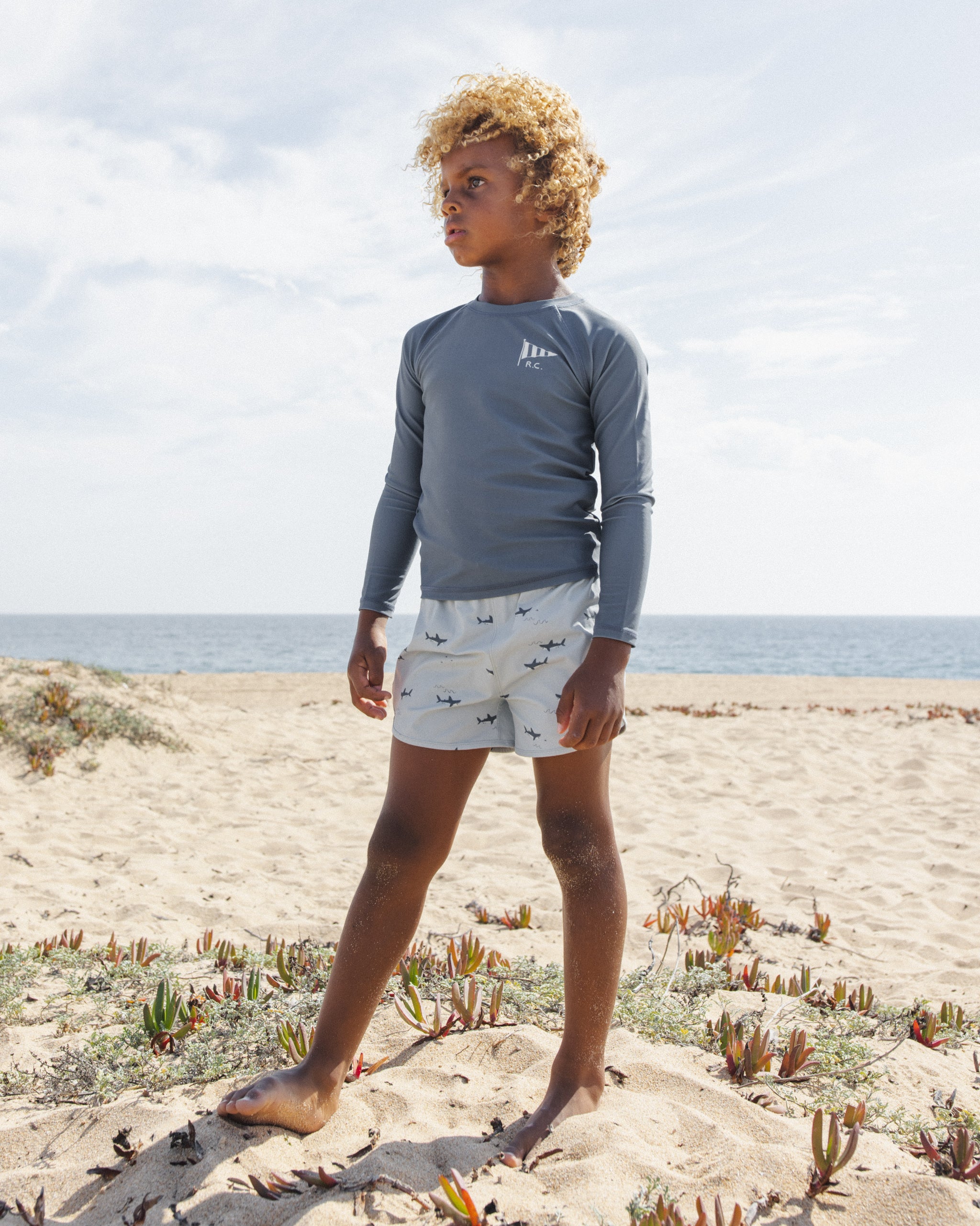 Rylee + Cru Long Sleeve Rashguard - Navy