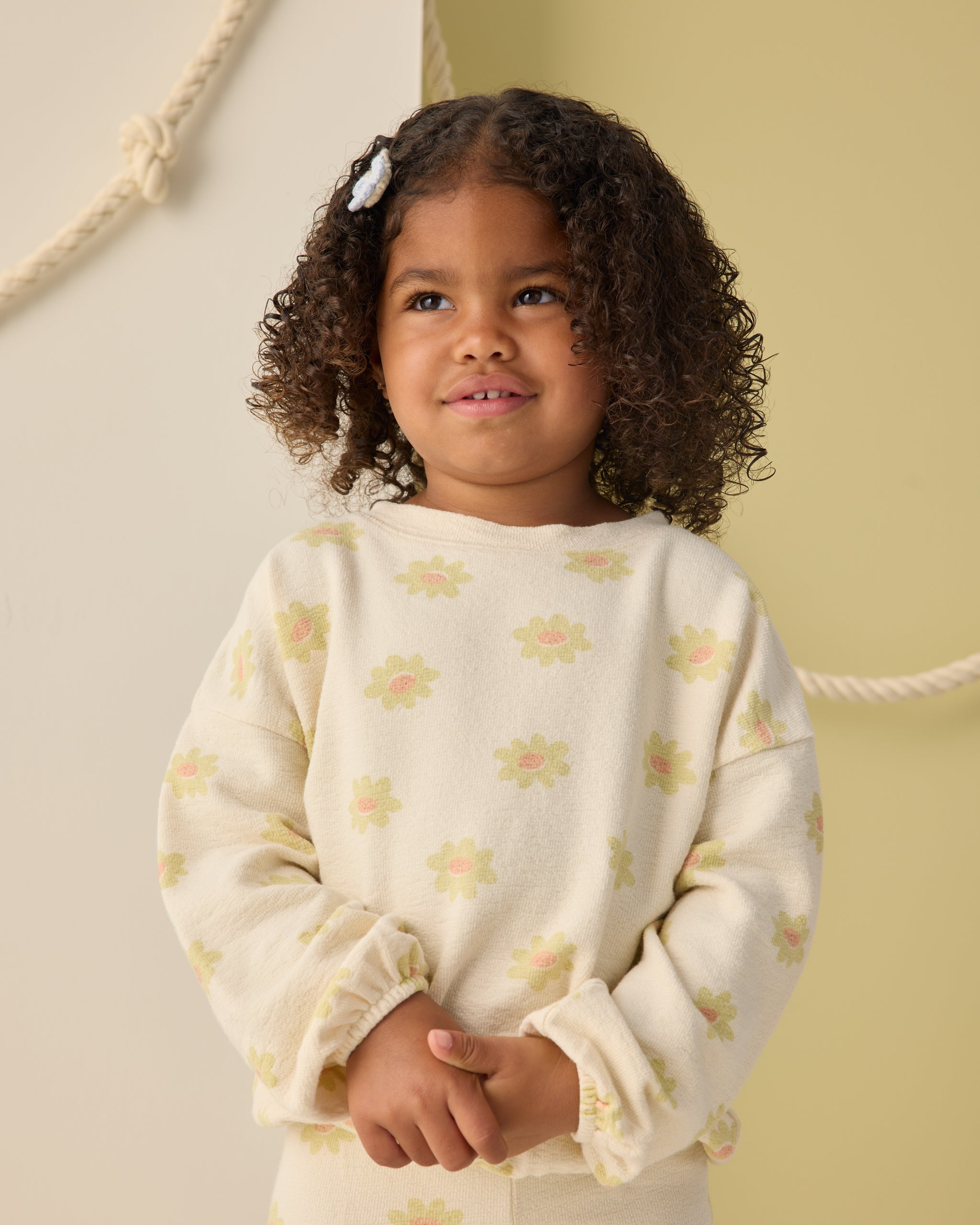 Rylee + Cru Spongey Knit Set - Yellow Daisy