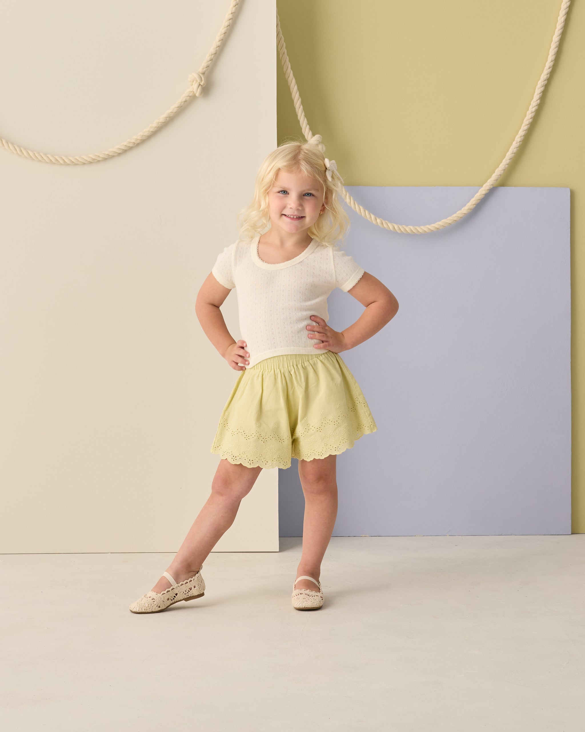 Rylee + Cru Pointelle Tee - Ivory