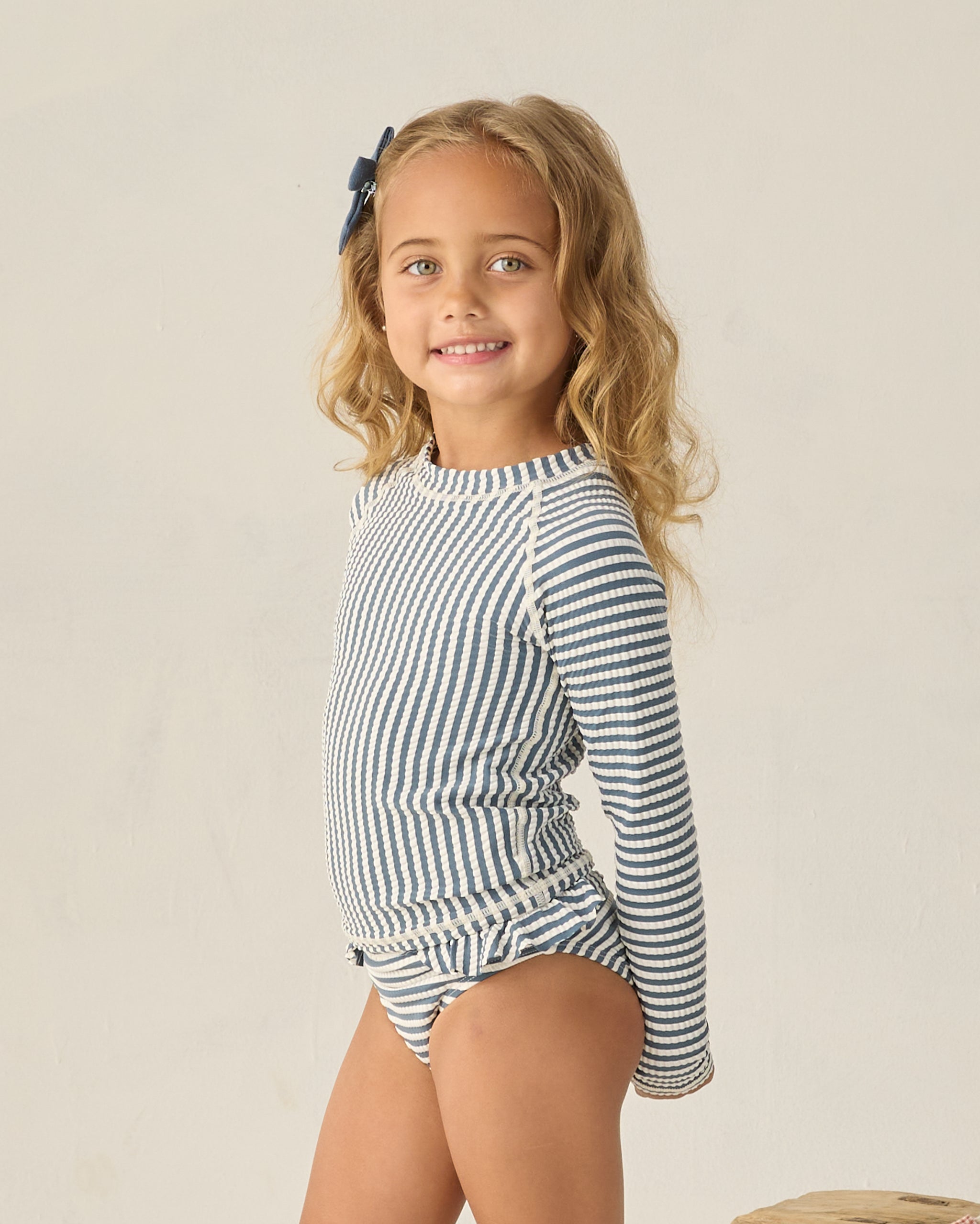 Rylee + Cru Maryn Rashguard Set - Navy Stripe