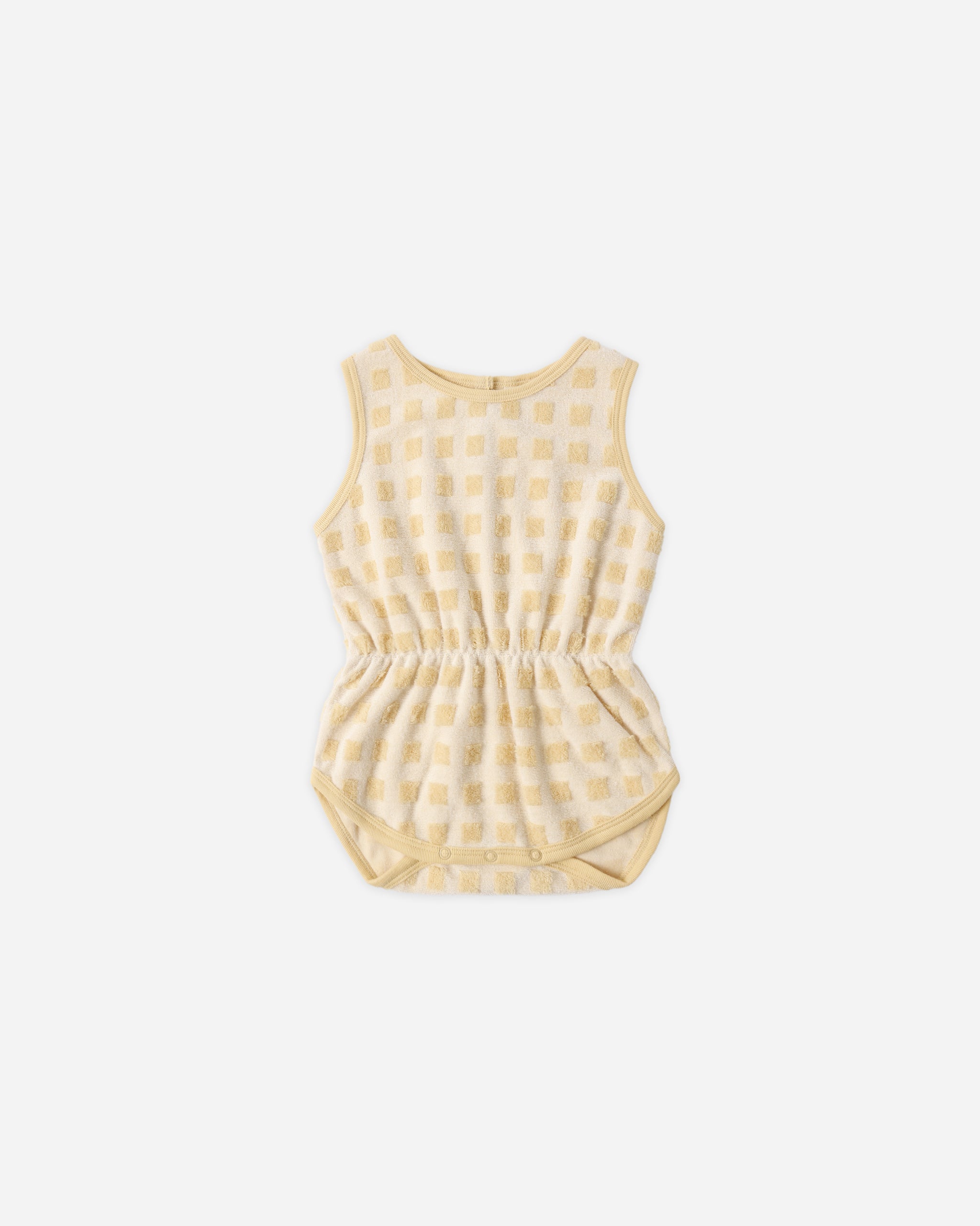 Rylee + Cru Cinch Playsuit - Butterscotch Grid