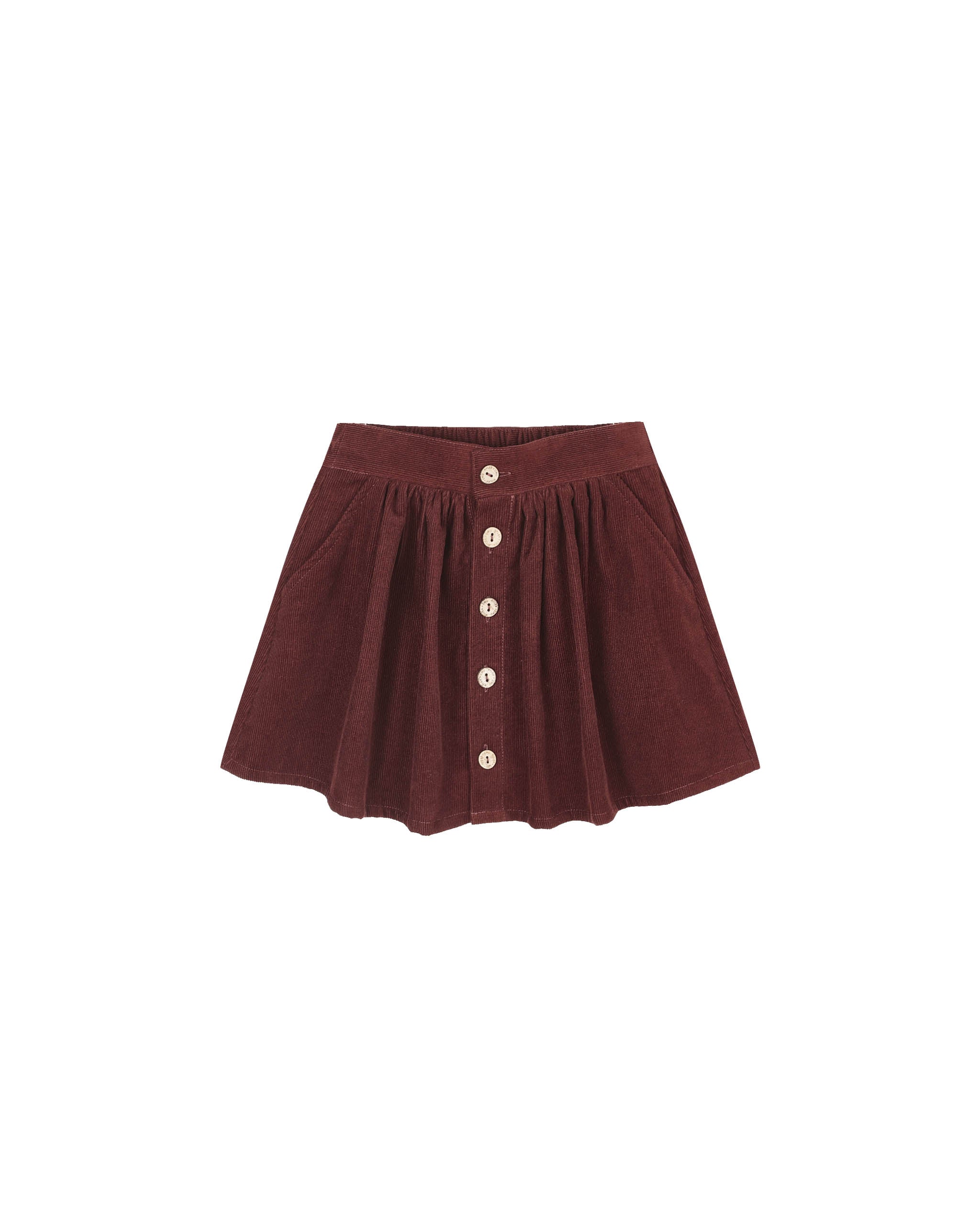 Rylee + Cru Button Front Mini Skirt - Burgundy