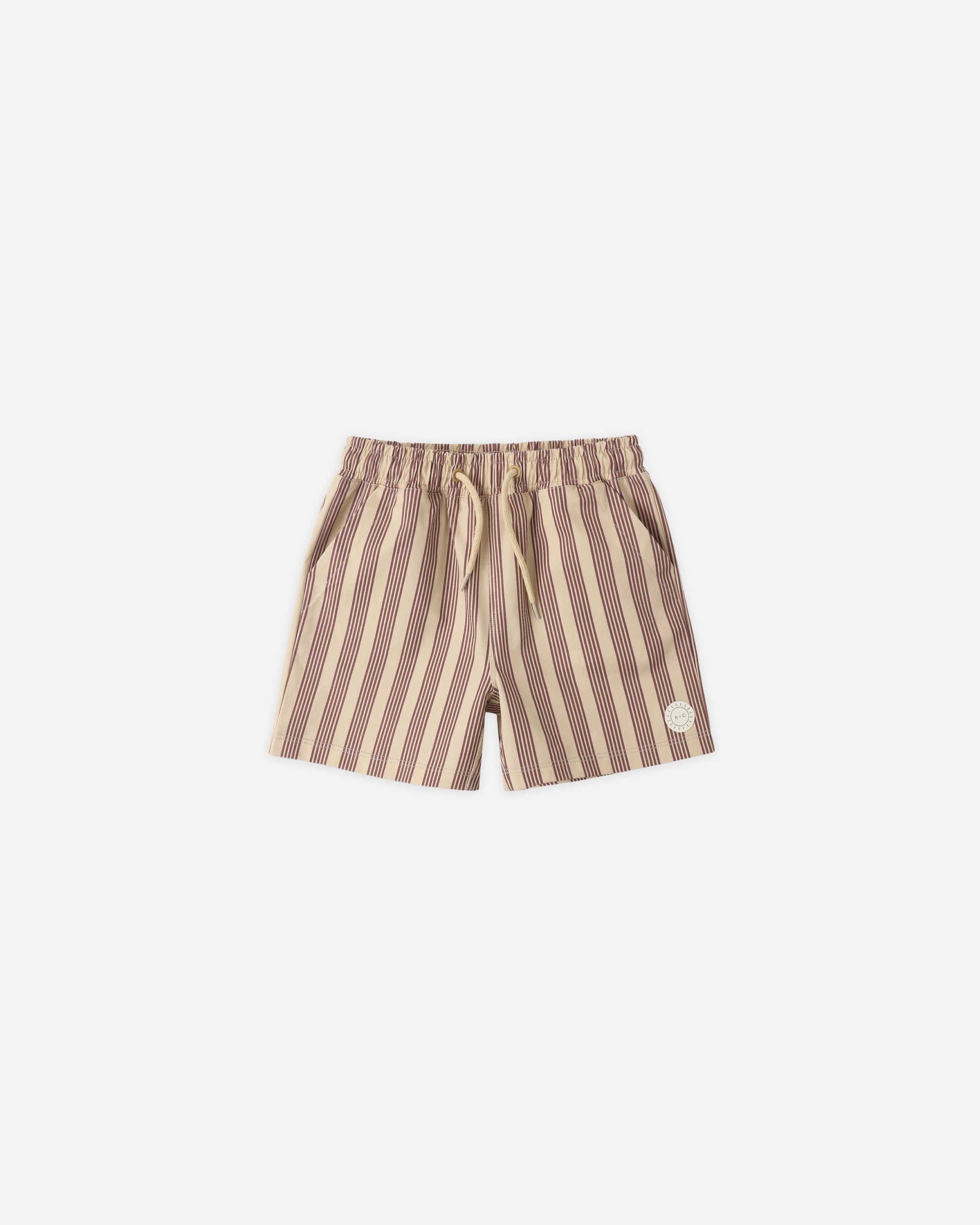 Rylee + Cru Boardshort - Brown Butterscotch Stripe