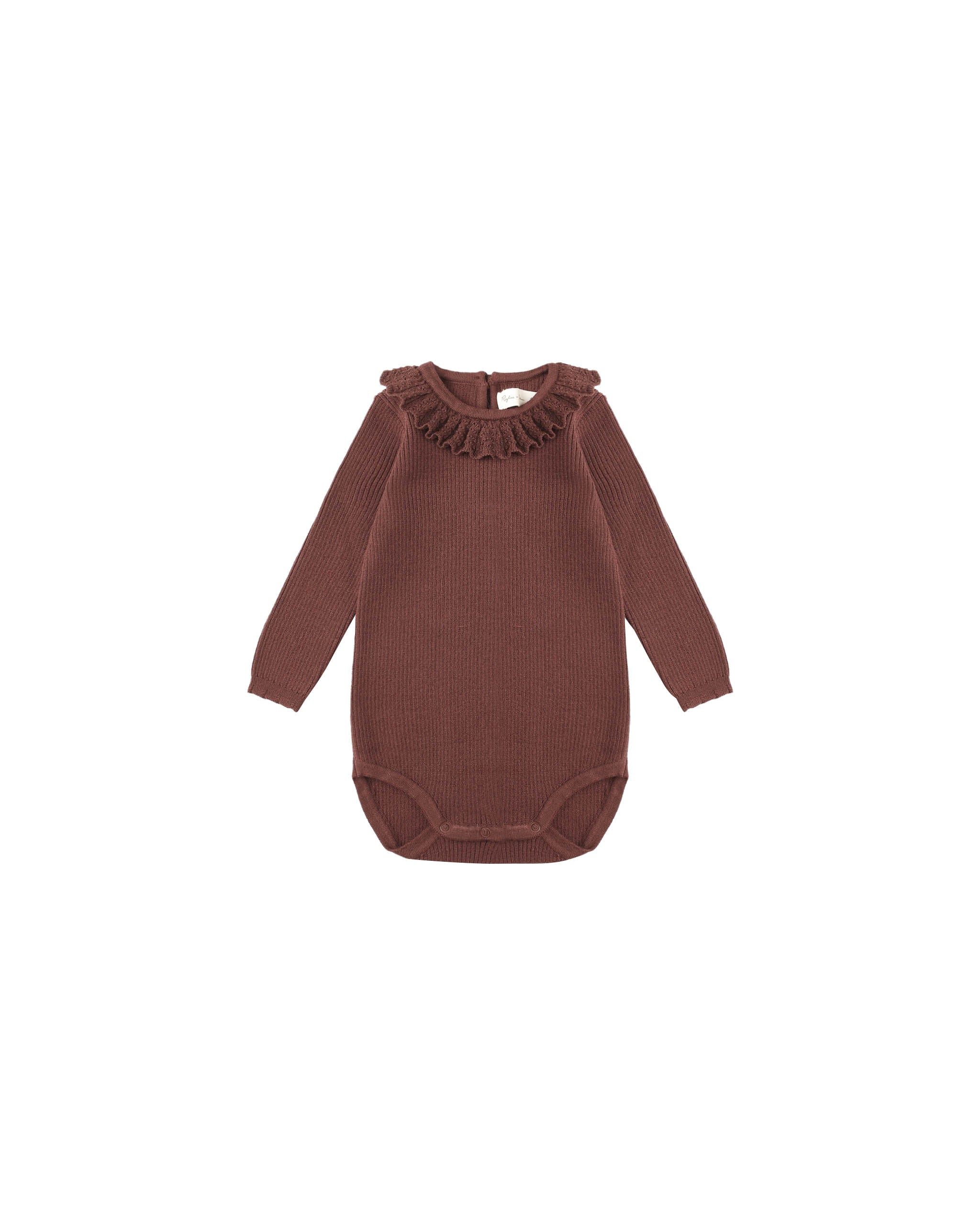 Rylee + Cru Ruffle Collar Bodysuit - Burgundy