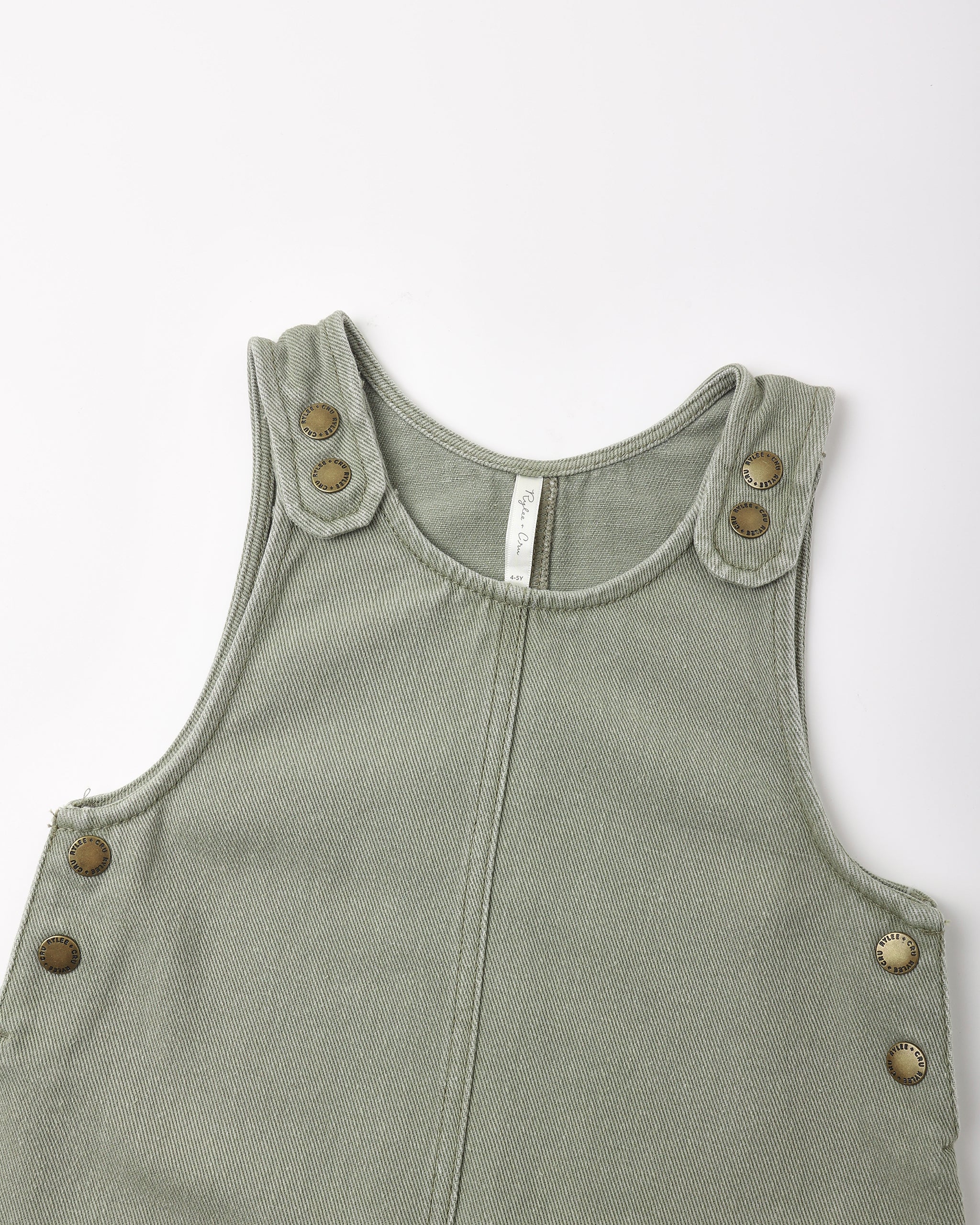 Rylee + Cru Odette Overall Dress - Dark Sage