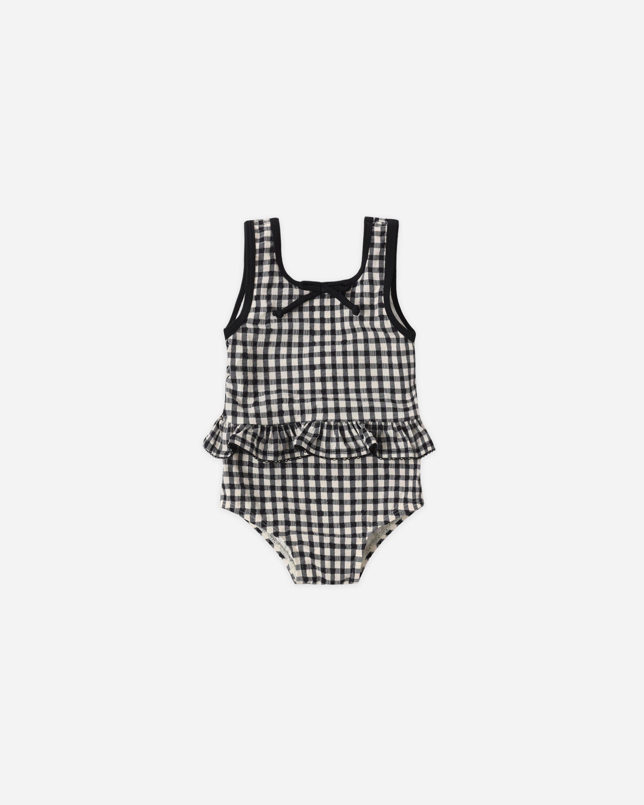 Rylee + Cru Skirted One Piece - Black Gingham