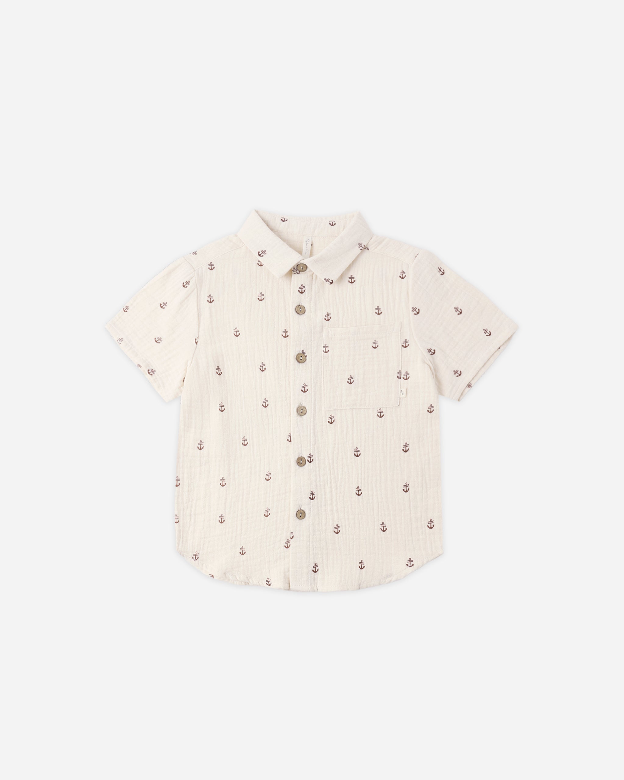 Rylee + Cru Collared Short Sleeve Shirt - Anchors