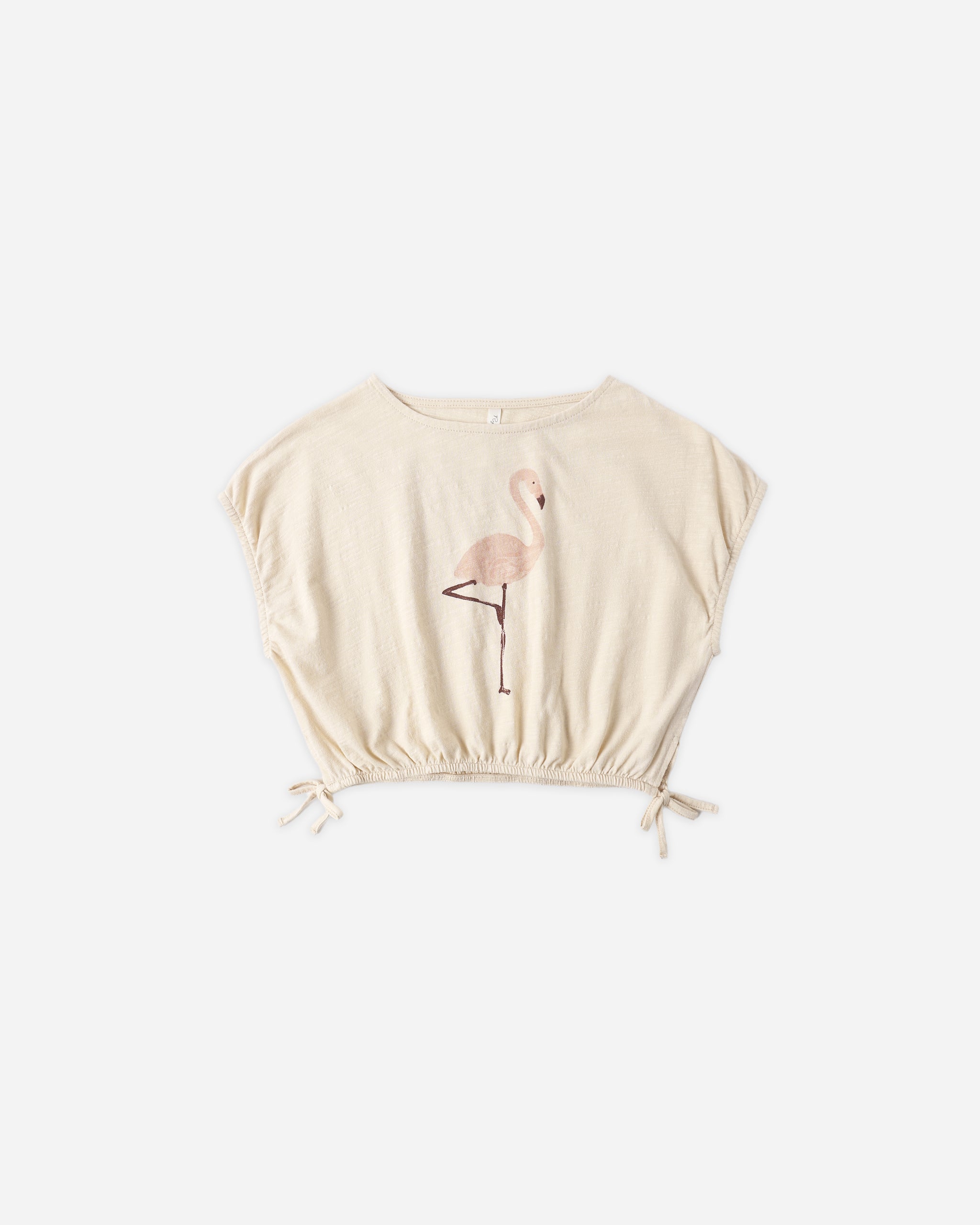 Rylee + Cru Cropped Cinch Tee - Flamingo