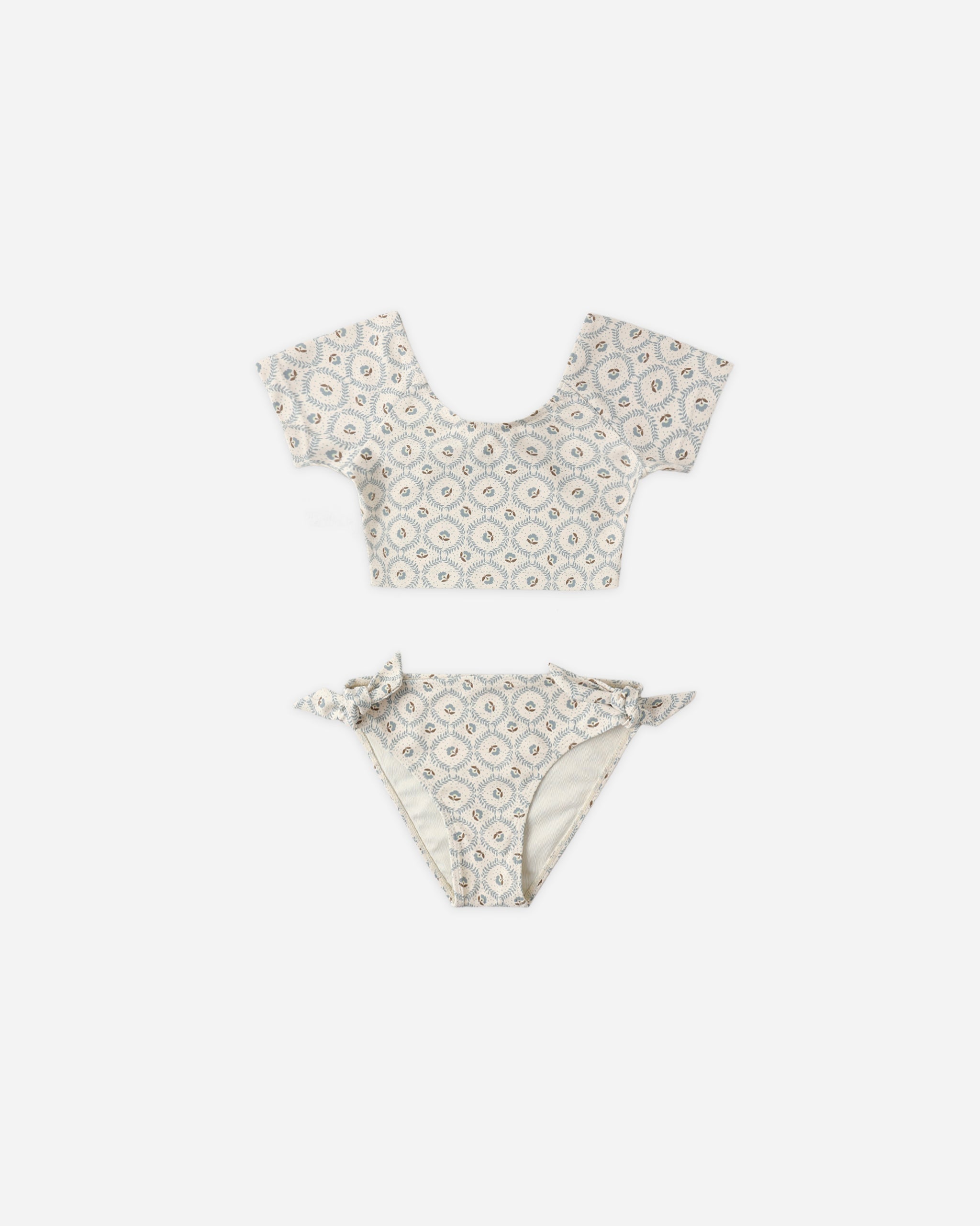 Rylee + Cru Cropped Rashguard Set - Green Fleur