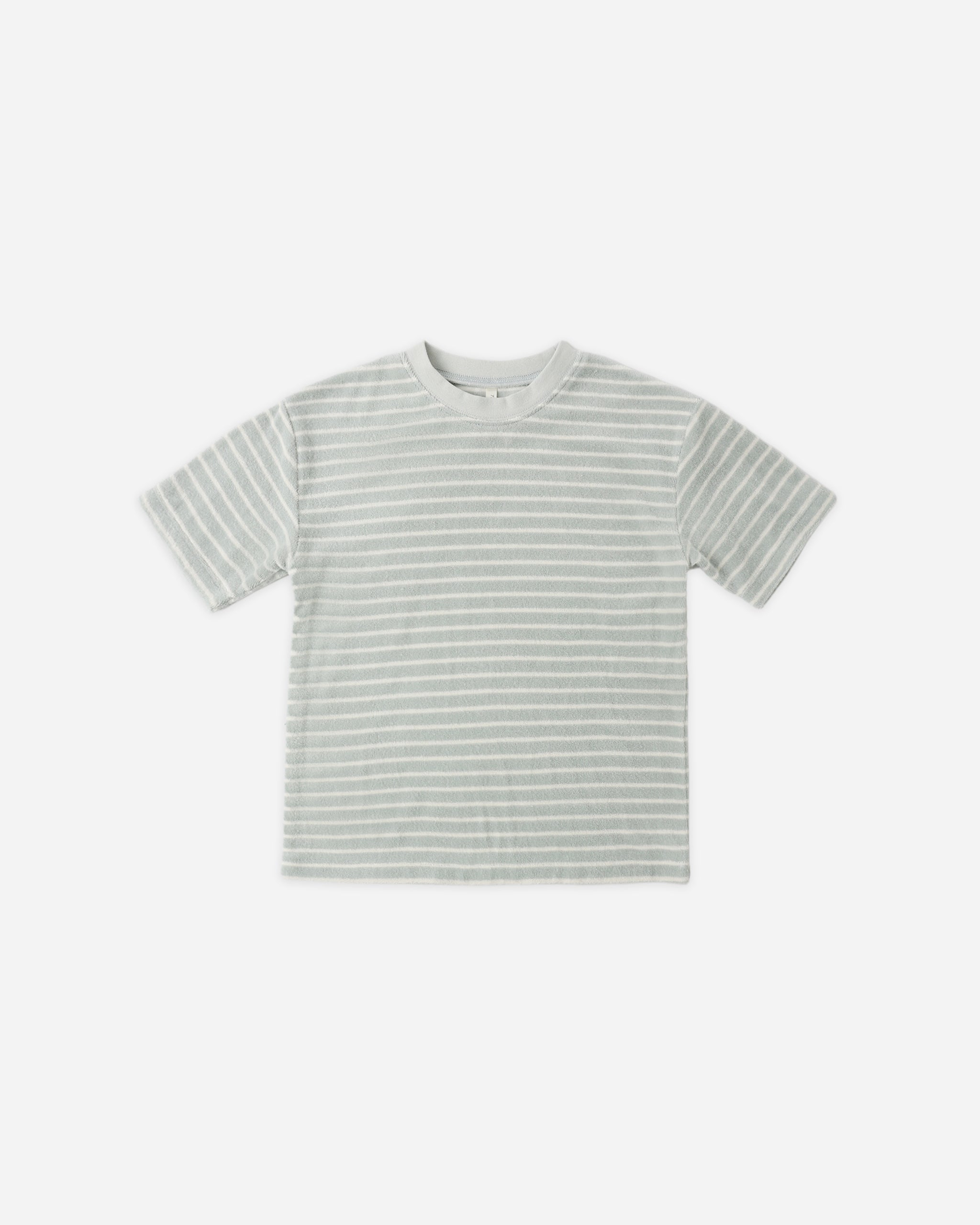 Rylee + Cru Terry Relaxed Tee - Seafoam Stripe