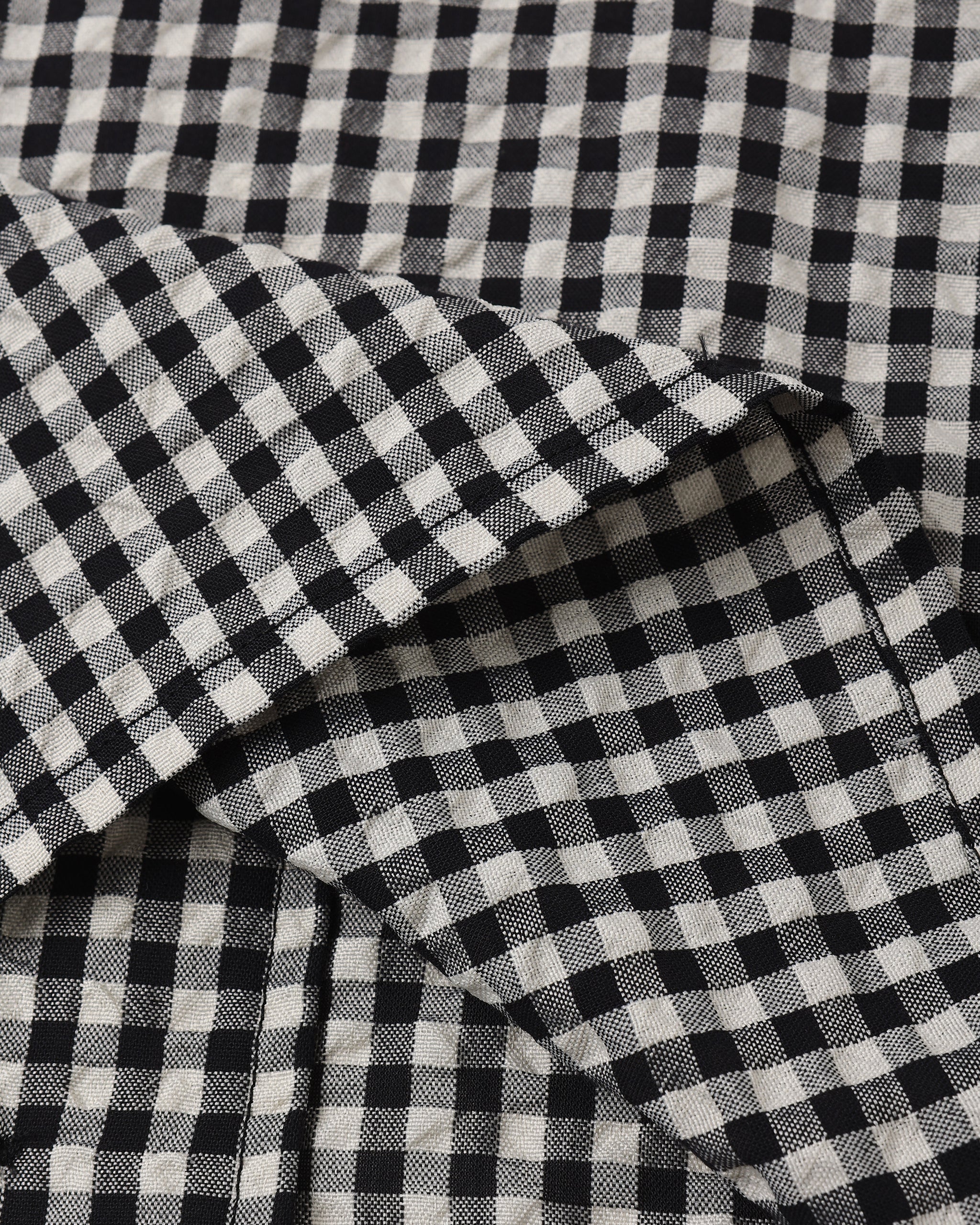 Rylee + Cru Lapel Collared Shirt - Black Check