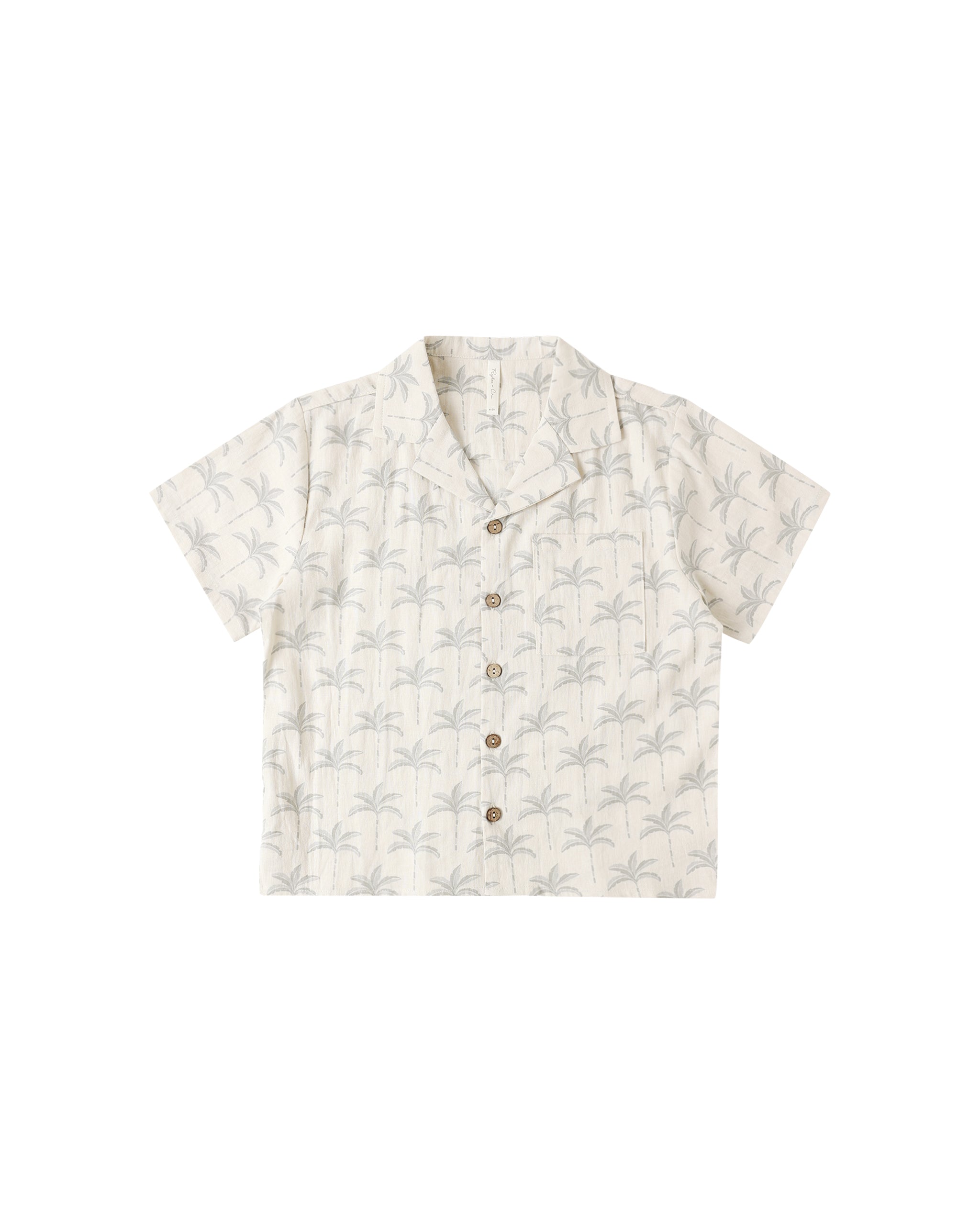 Rylee + Cru Lapel Collar Shirt - Palm Trees