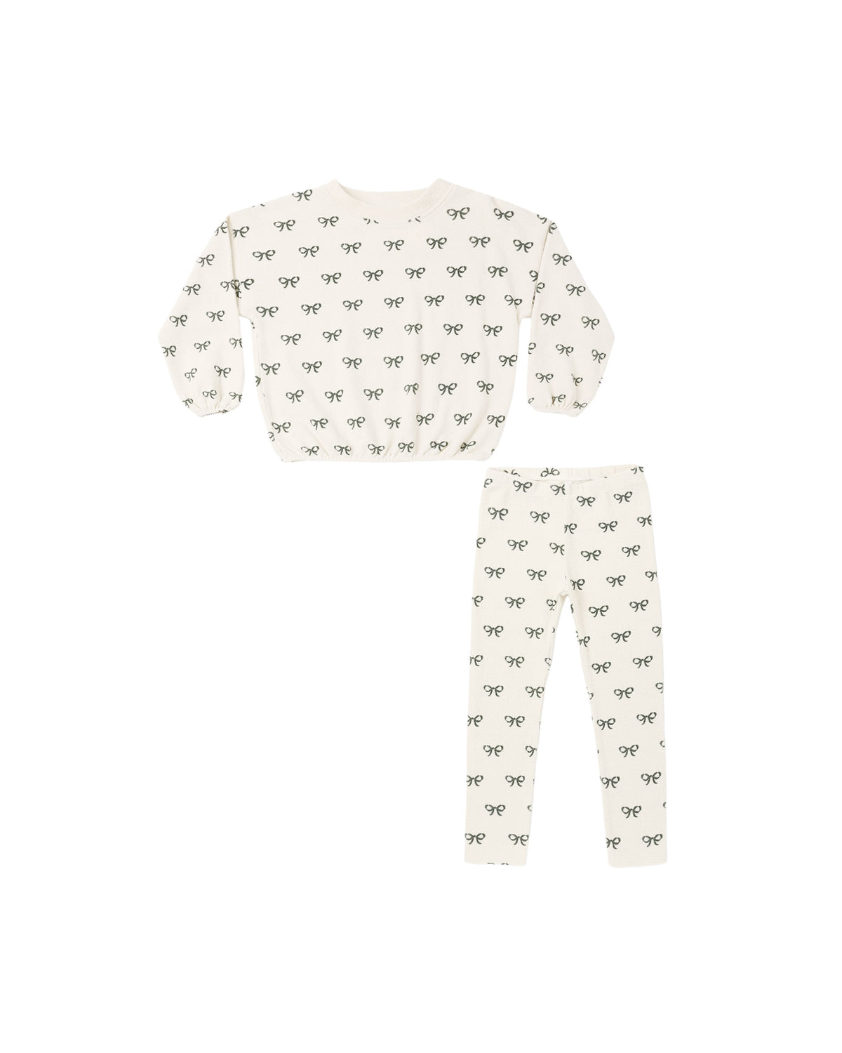 Rylee + Cru Spongey Knit Set - Evergreen Bows