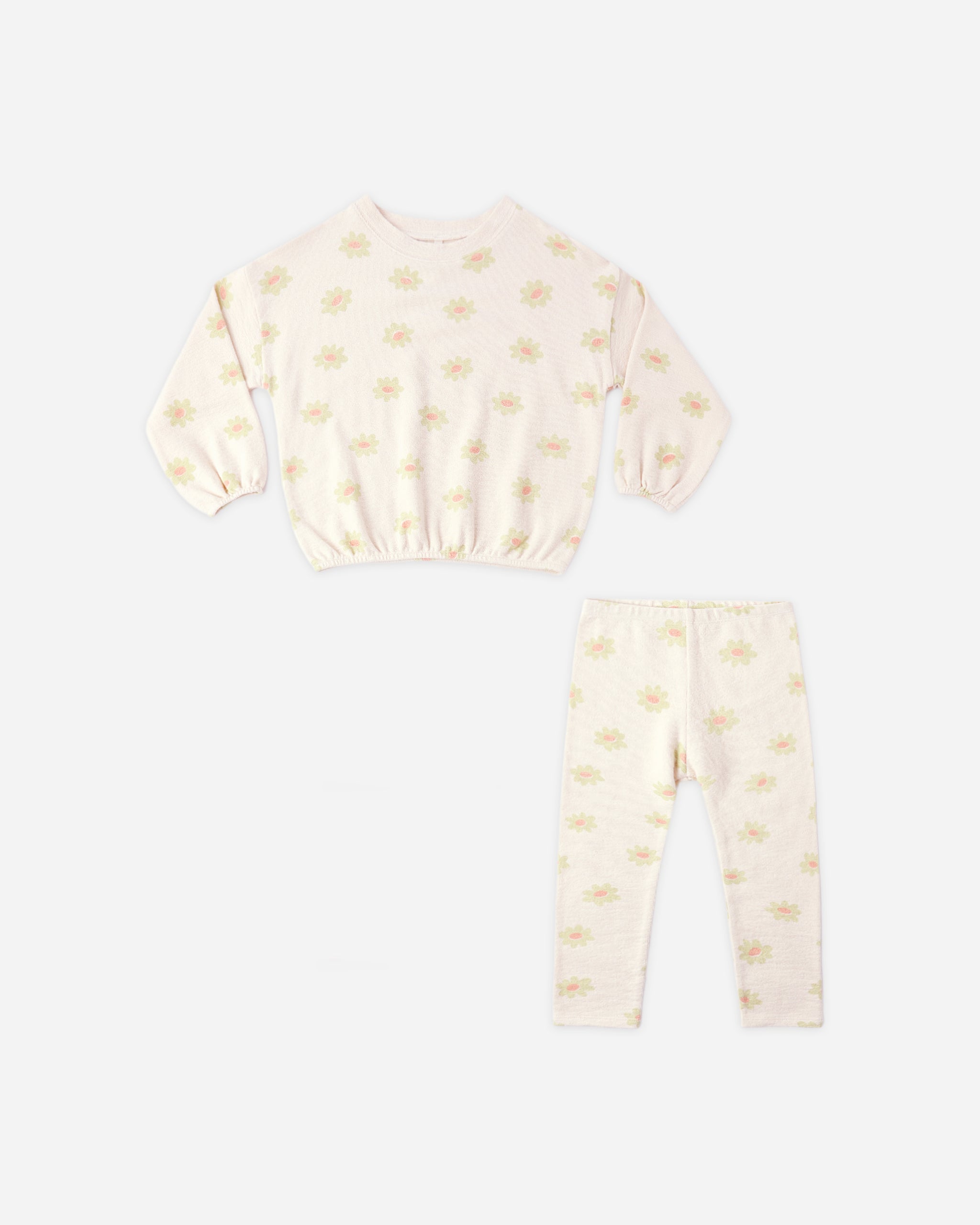 Rylee + Cru Spongey Knit Set - Yellow Daisy