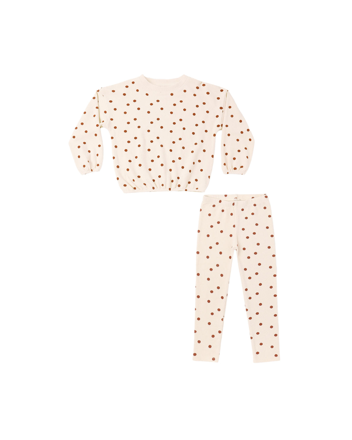 Rylee + Cru Spongey Knit Set - Ruby Dots