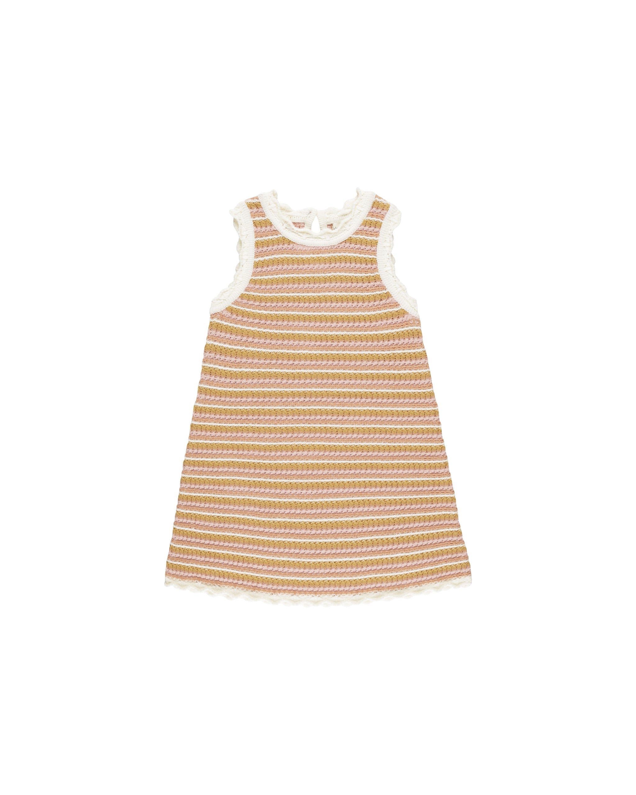 Rylee + Cru Crochet Tank Mini Dress - Pink Stripe