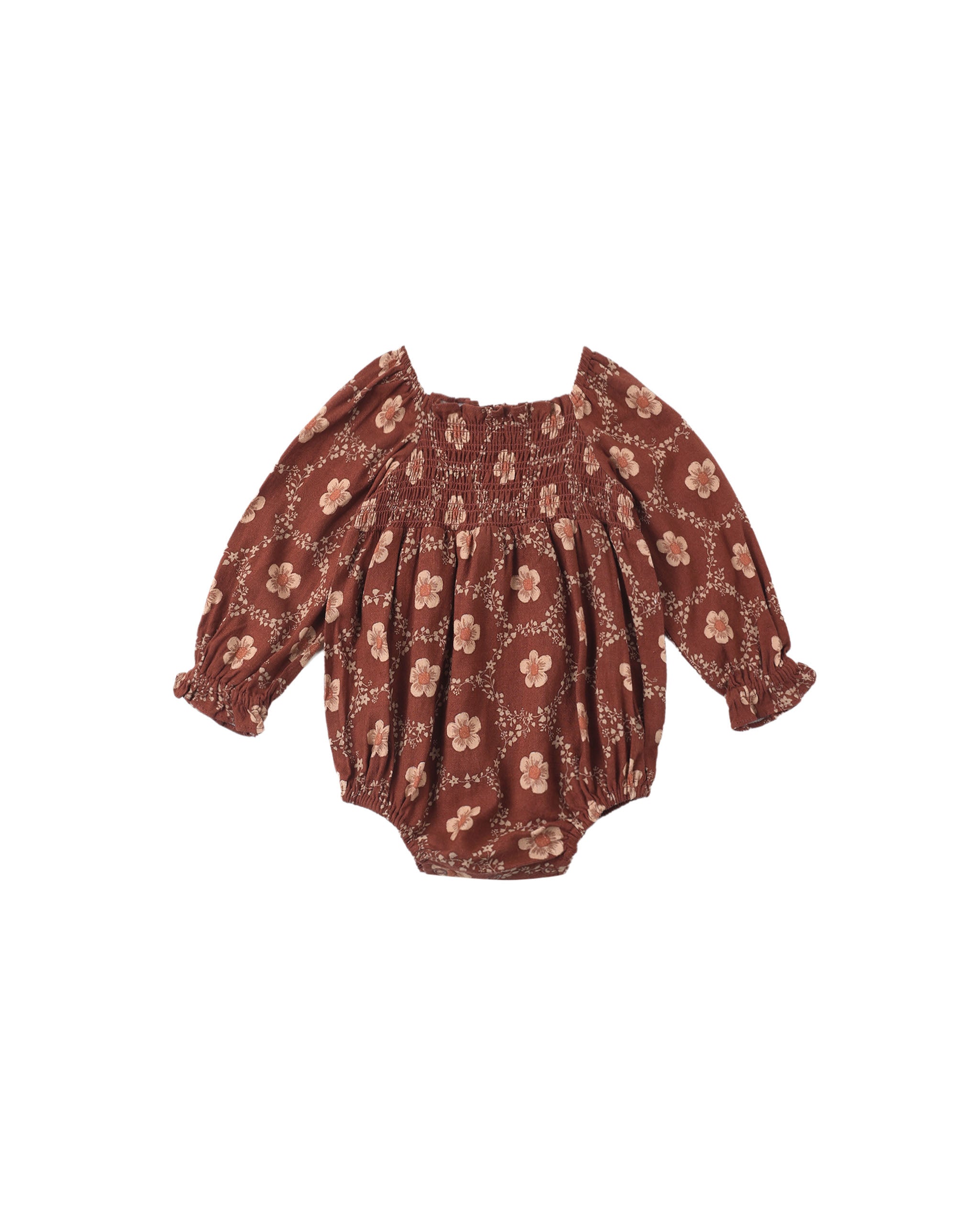 Rylee + Cru Adelaide Romper - Brick Daisies