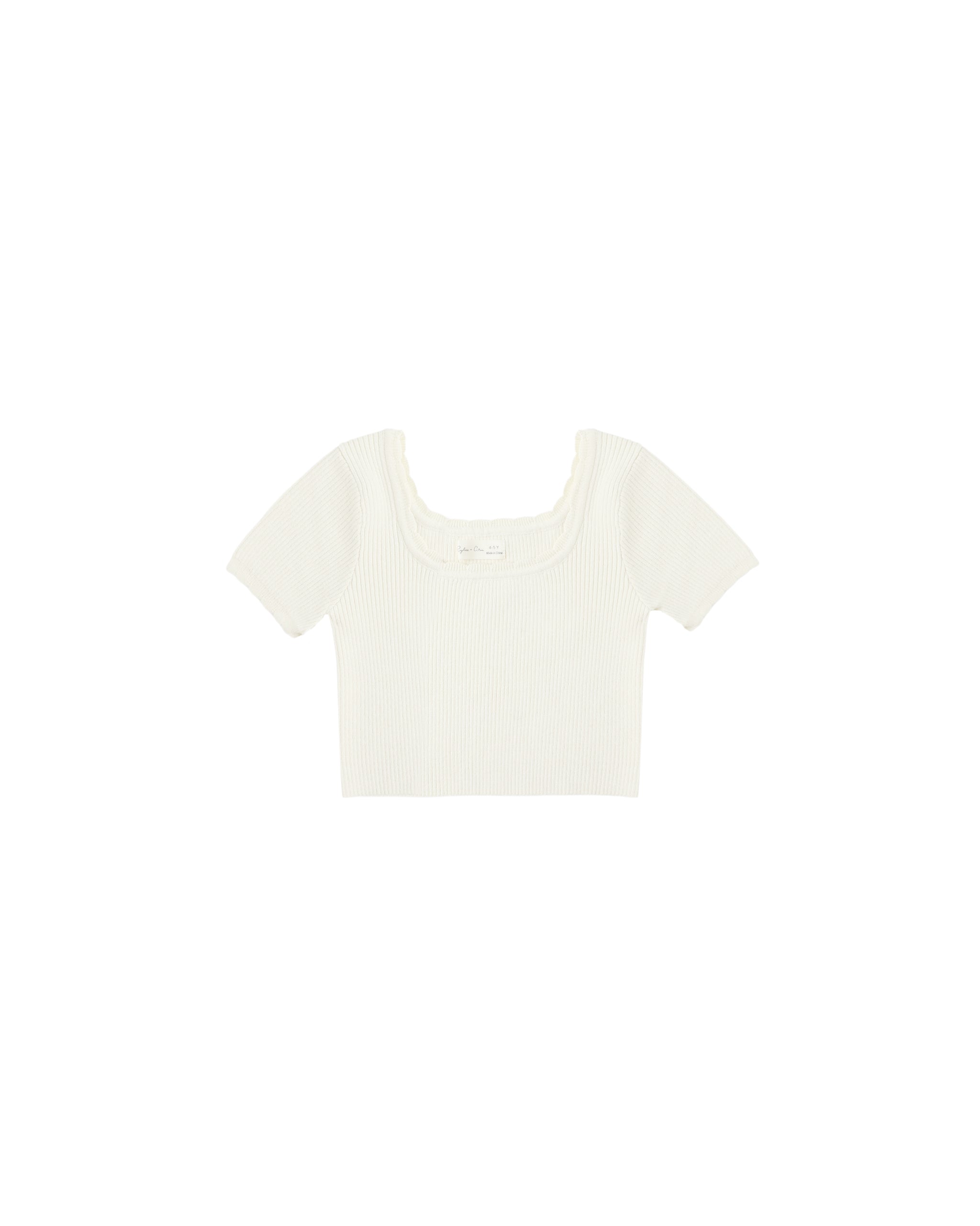 Rylee + Cru Scallop Tee - Natural