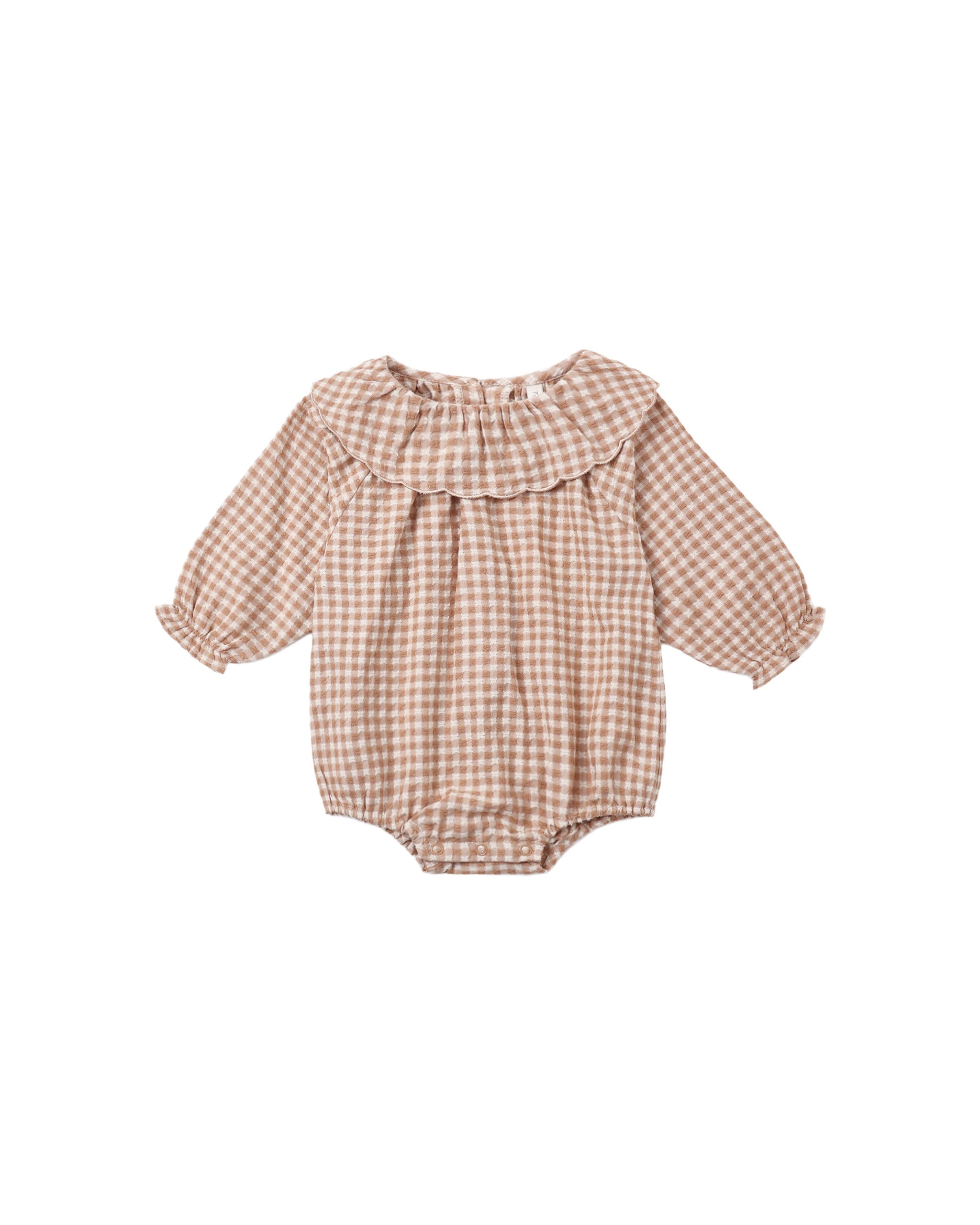 Rylee + Cru Collette Romper - Fawn Gingham