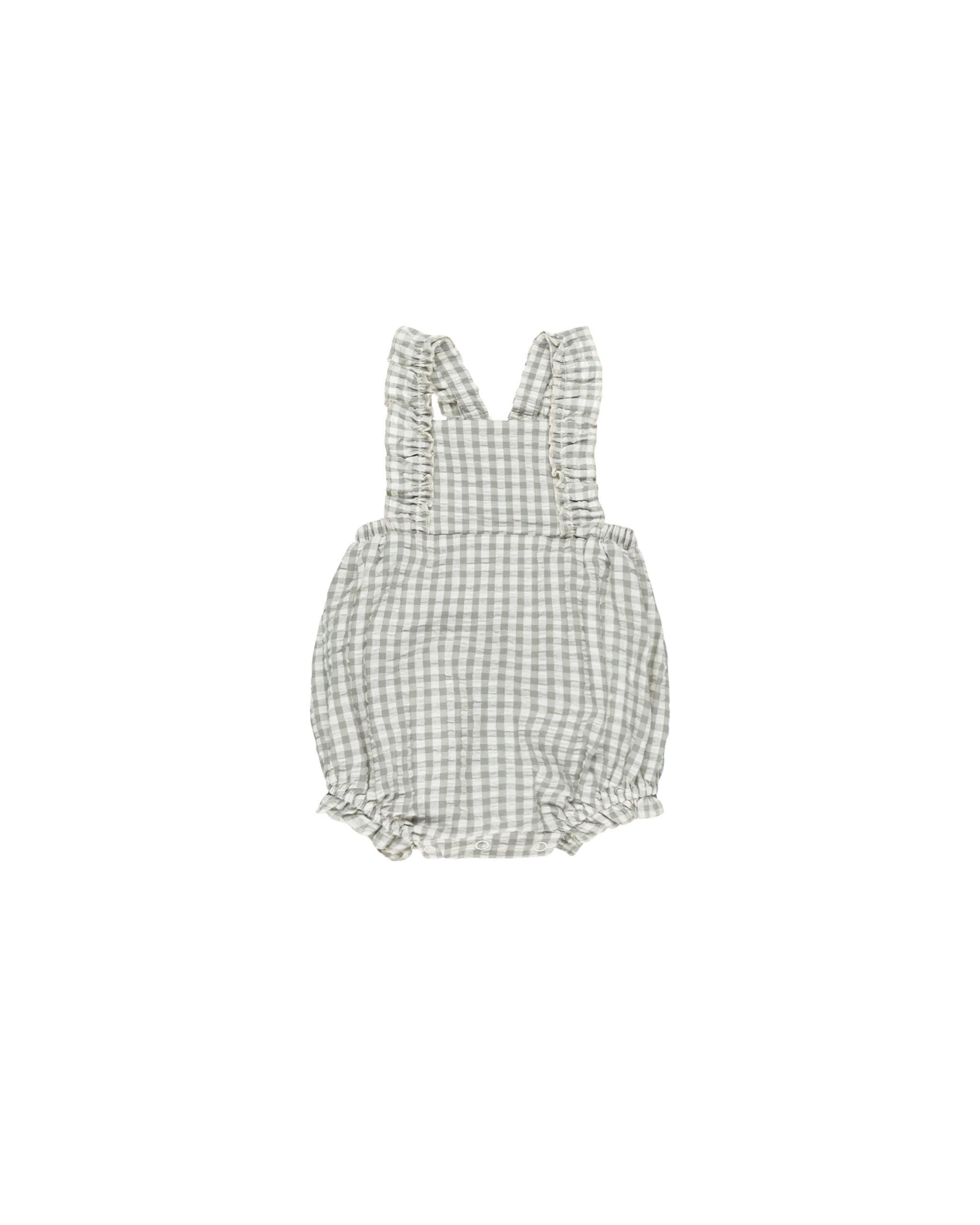 Rylee + Cru Chiara Romper - Eucalyptus Gingham