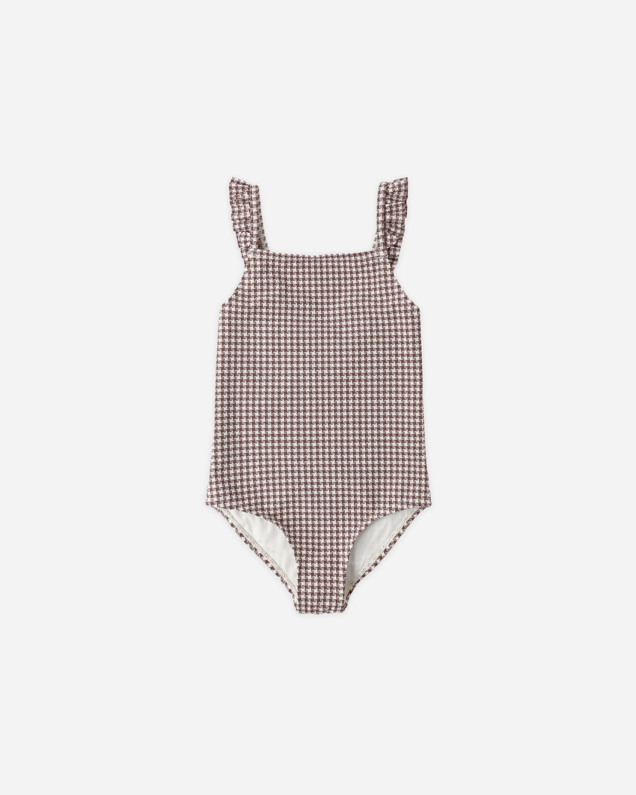 Rylee + Cru Positano One-Piece - Chocolate Houndstooth