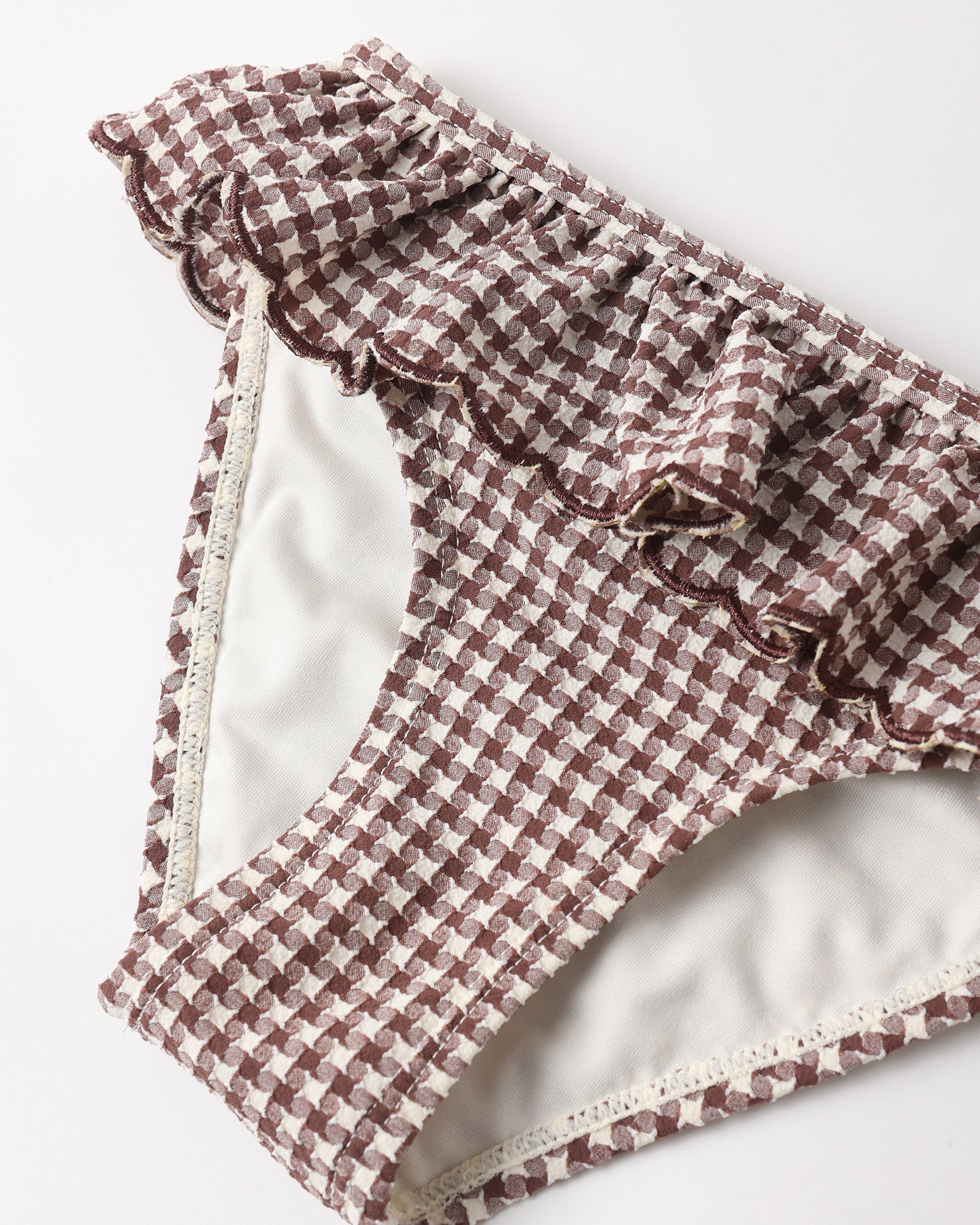 Rylee + Cru Santorini Bikini - Chocolate Houndstooth