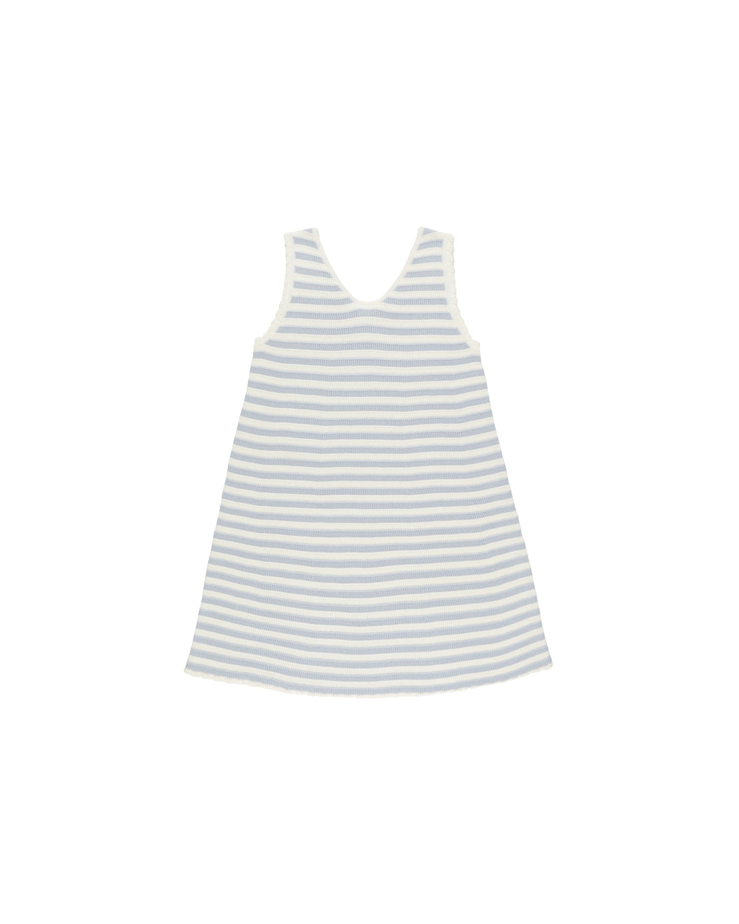 Rylee + Cru Crochet Tank Mini Dress - Blue Stripe