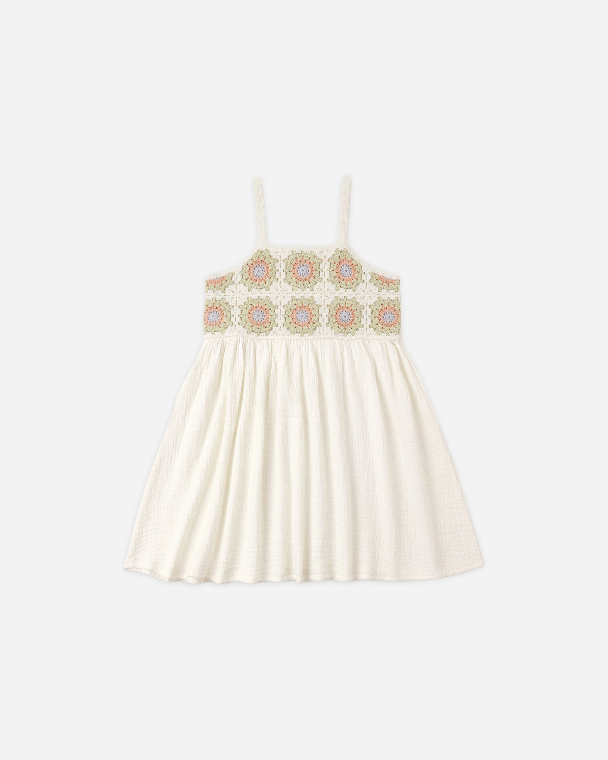 Rylee + Cru Crochet Sundress - Citron Daisy Check