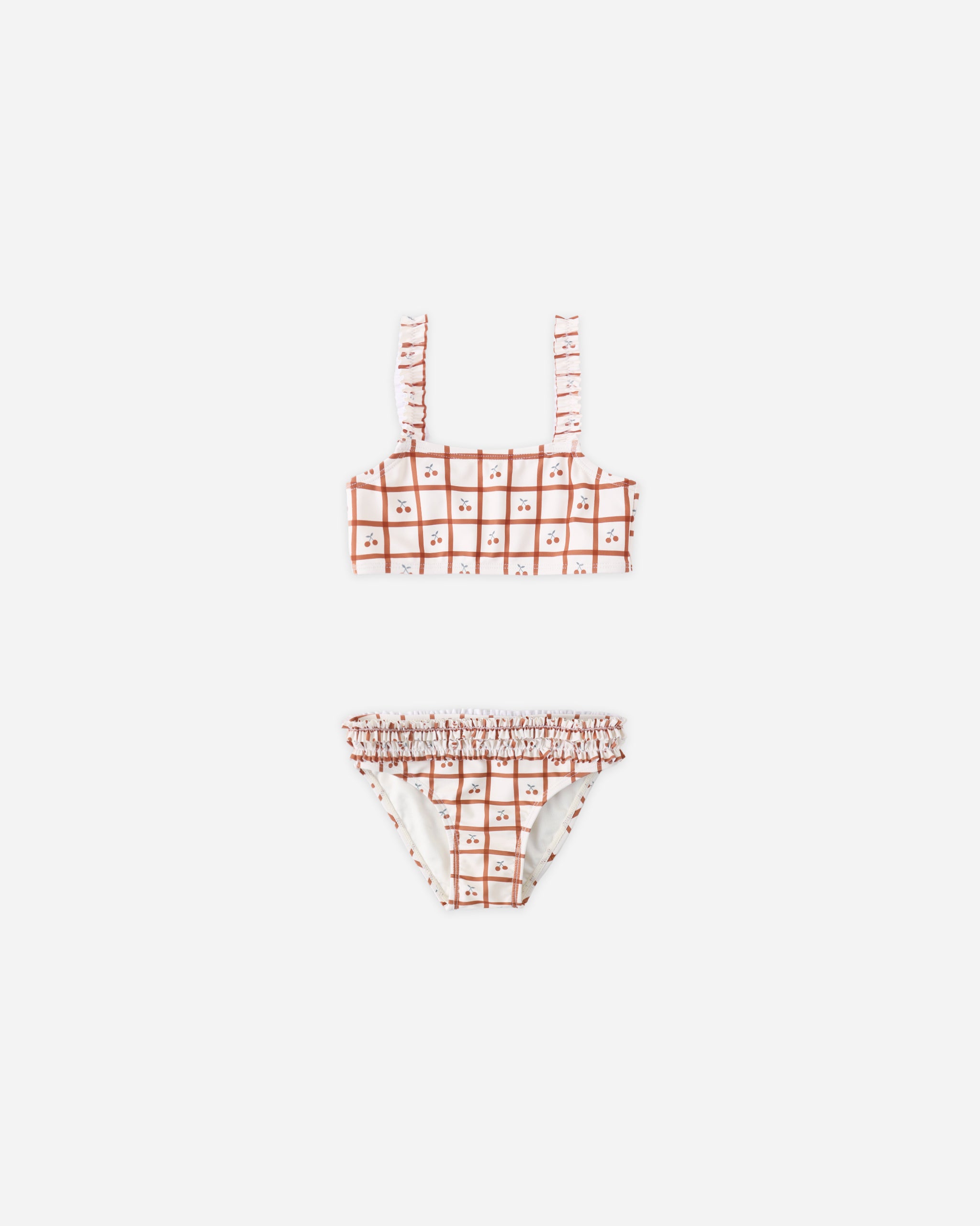 Rylee + Cru Rouched Bikini - Cherry Check