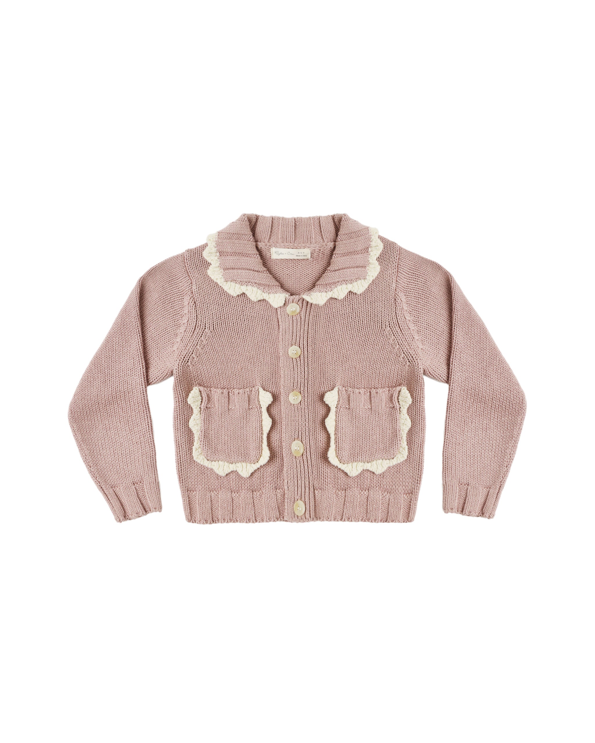 Rylee + Cru Collared Cardigan - Rosewood