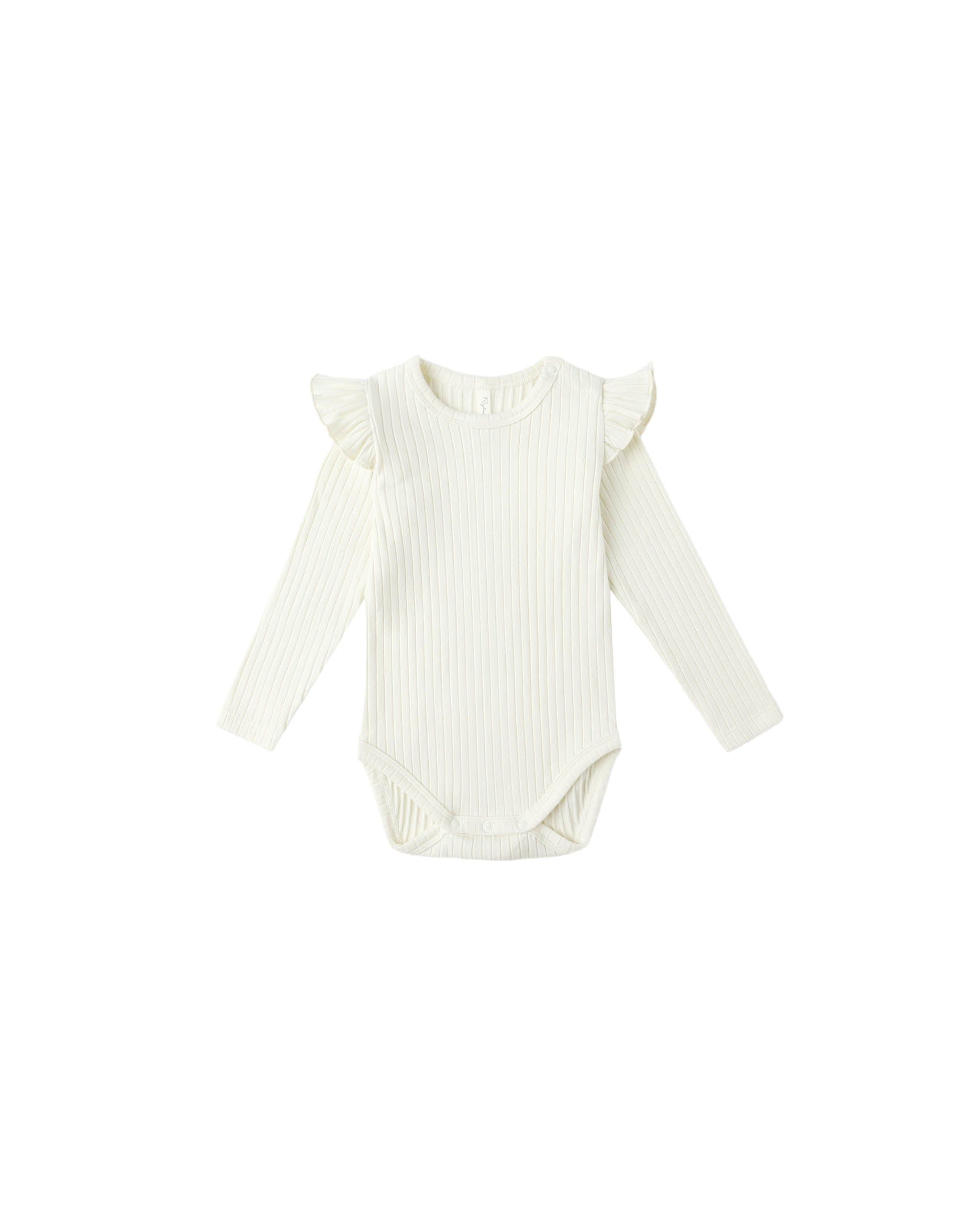 Rylee + Cru Shoulder Ruffle Bodysuit - Ivory
