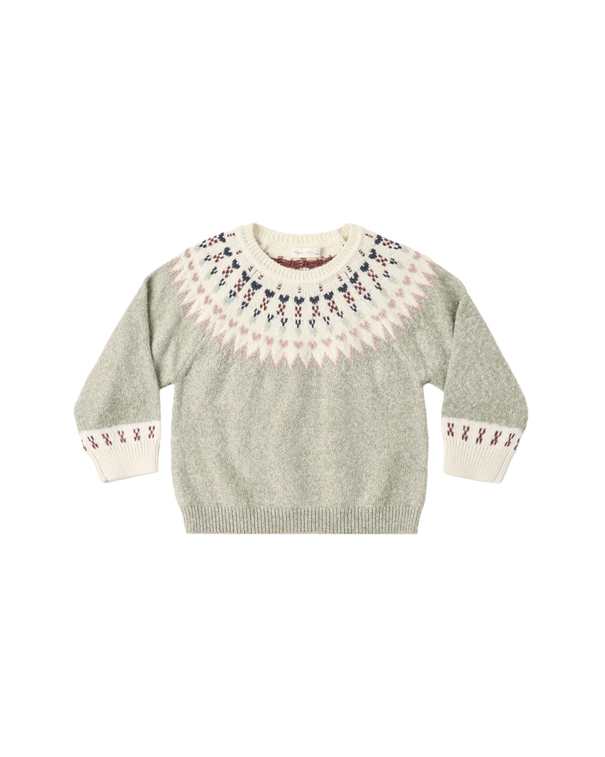 Rylee + Cru Fair Isle Sweater - Sage