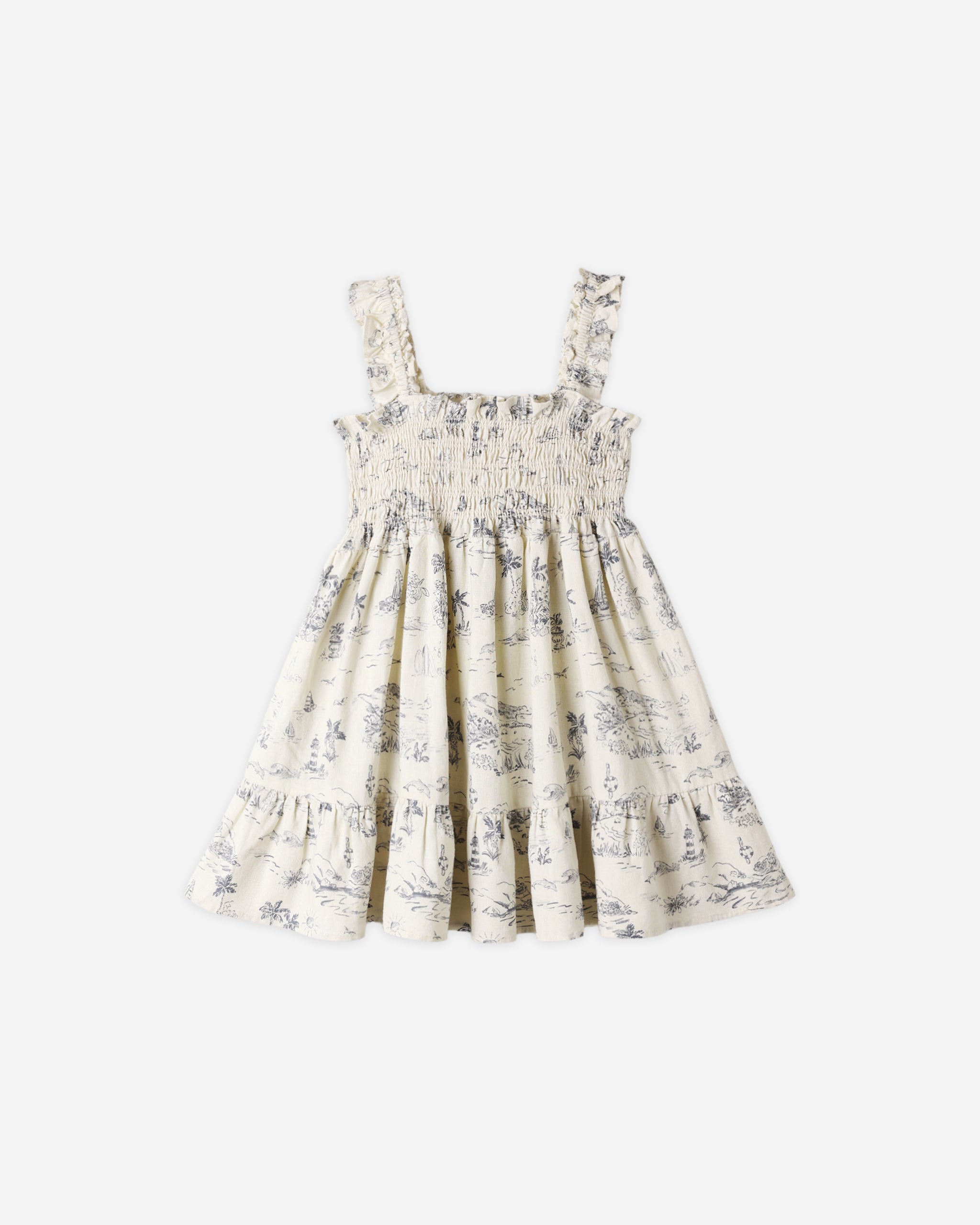 Rylee + Cru Sutton Dress - Ocean Toile