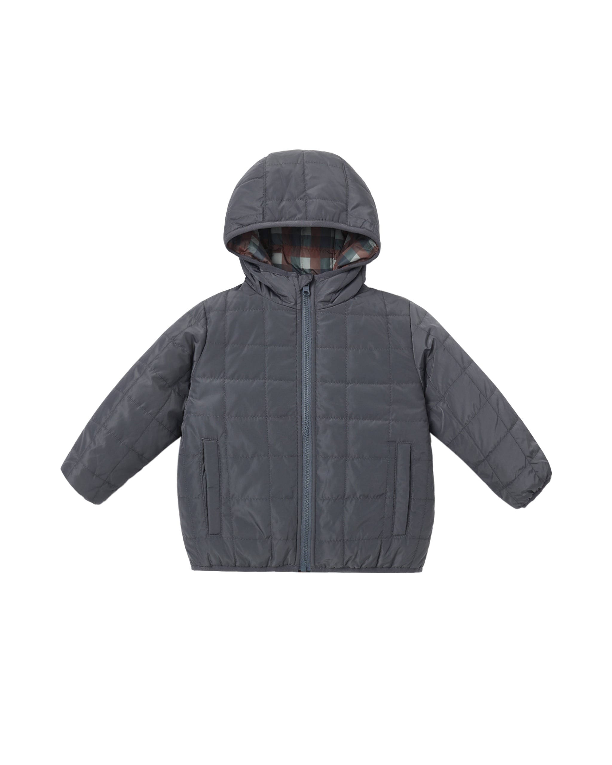 Rylee + Cru Lightweight Reversible Puffer - Midnight Check