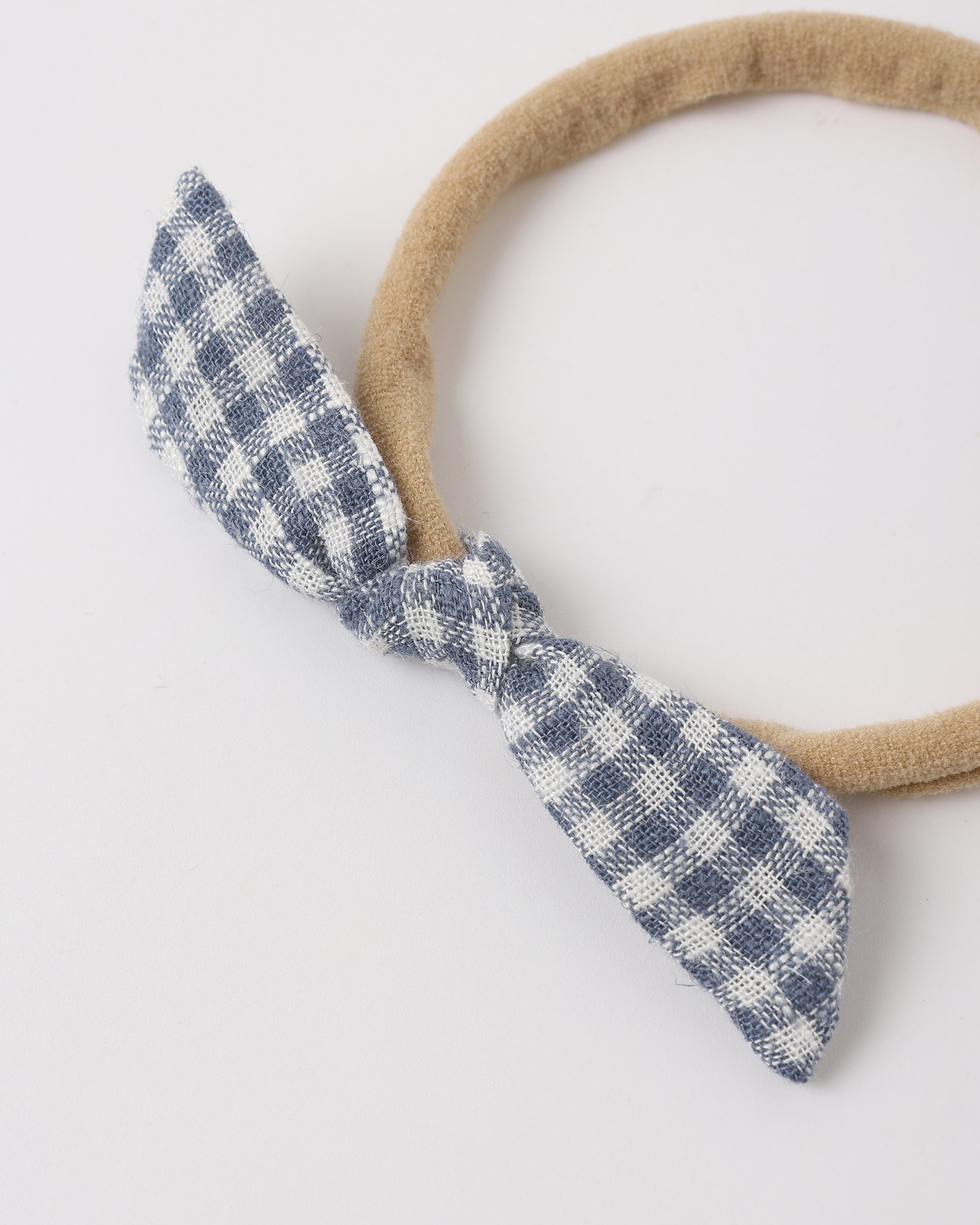 Rylee + Cru Little Knot Headband - Marine Gingham