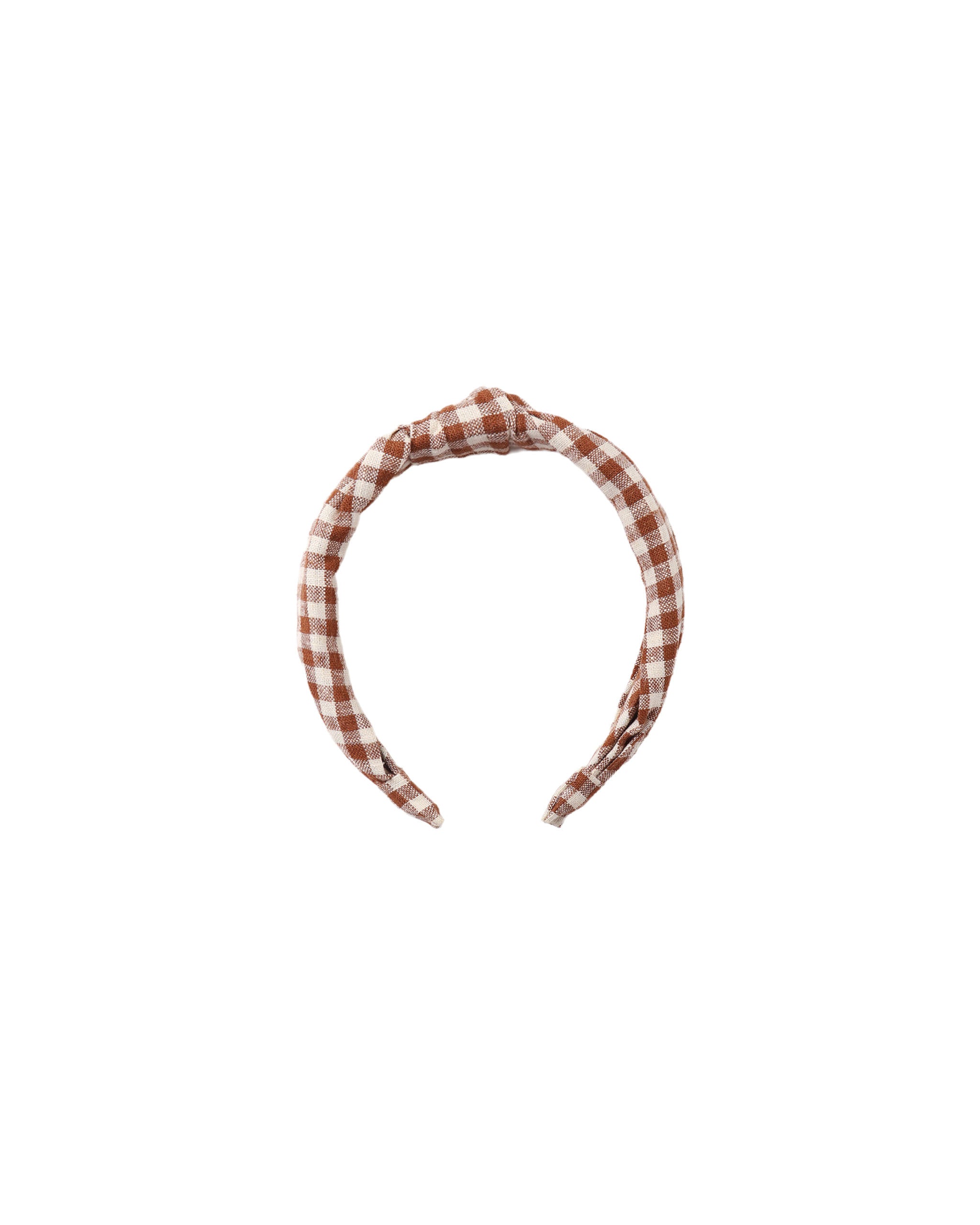 Rylee + Cru Knotted Headband - Brick Check