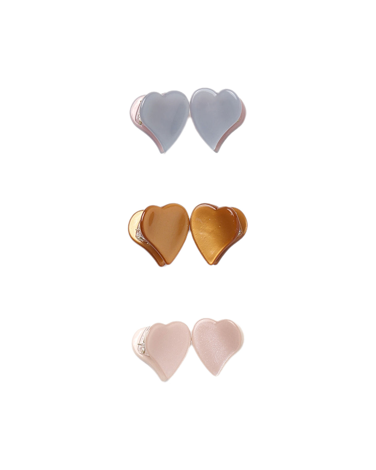 Rylee + Cru Heart Mini Clips - Dusty Blue, Clay, Blush