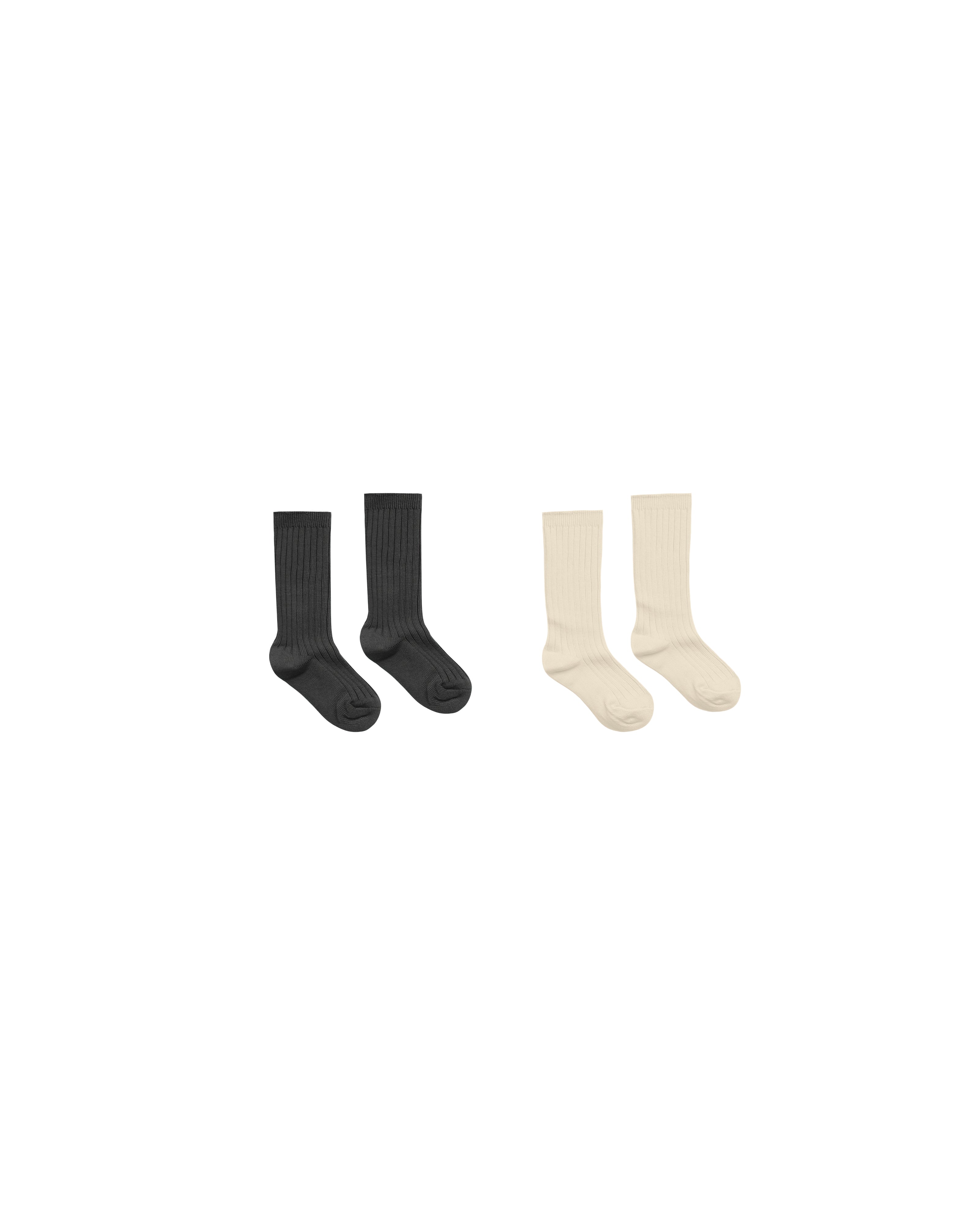 Rylee + Cru Ribbed Socks - Black, Antique