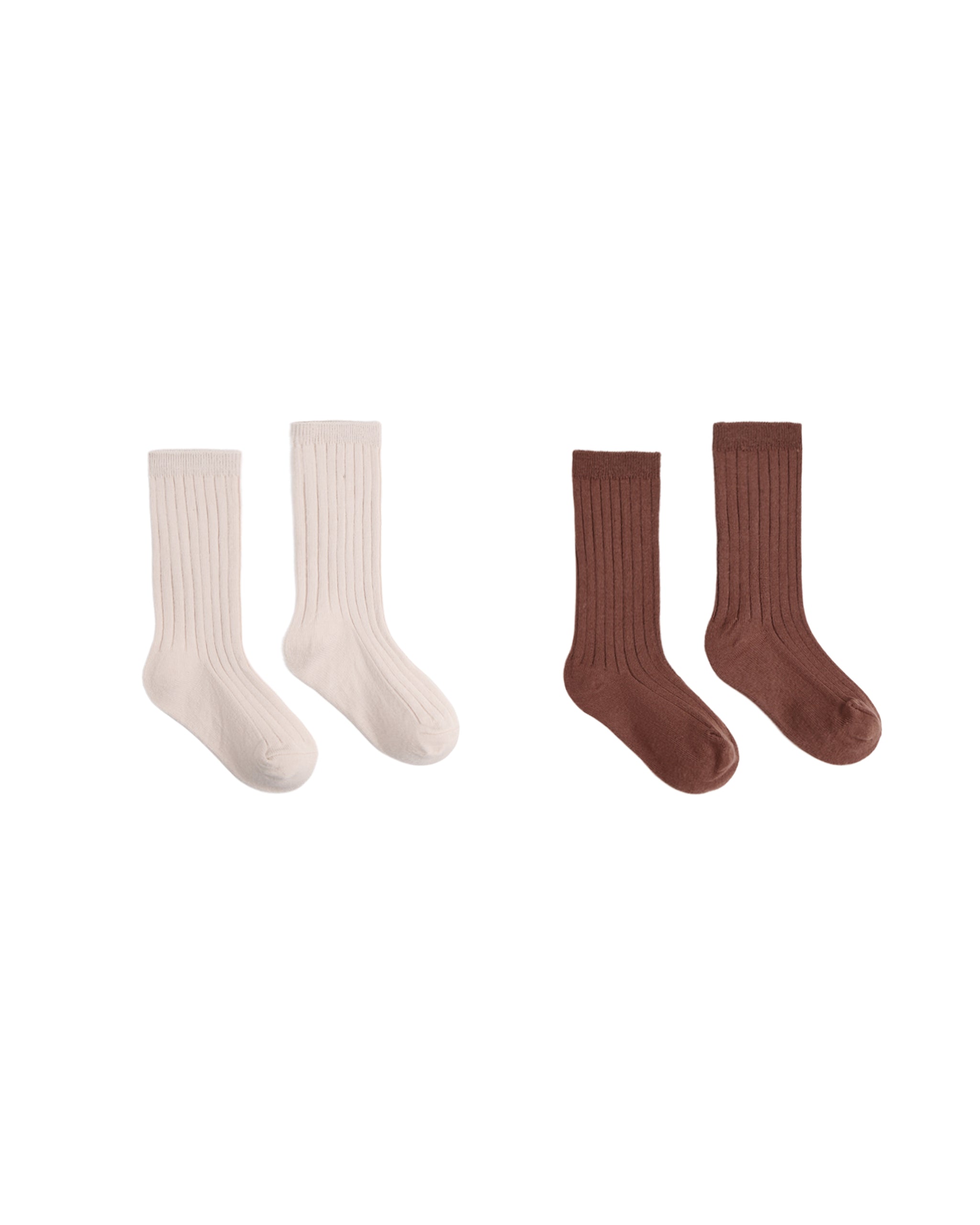 Rylee + Cru Ribbed Socks, 2 Pack - Petal, Mulberry
