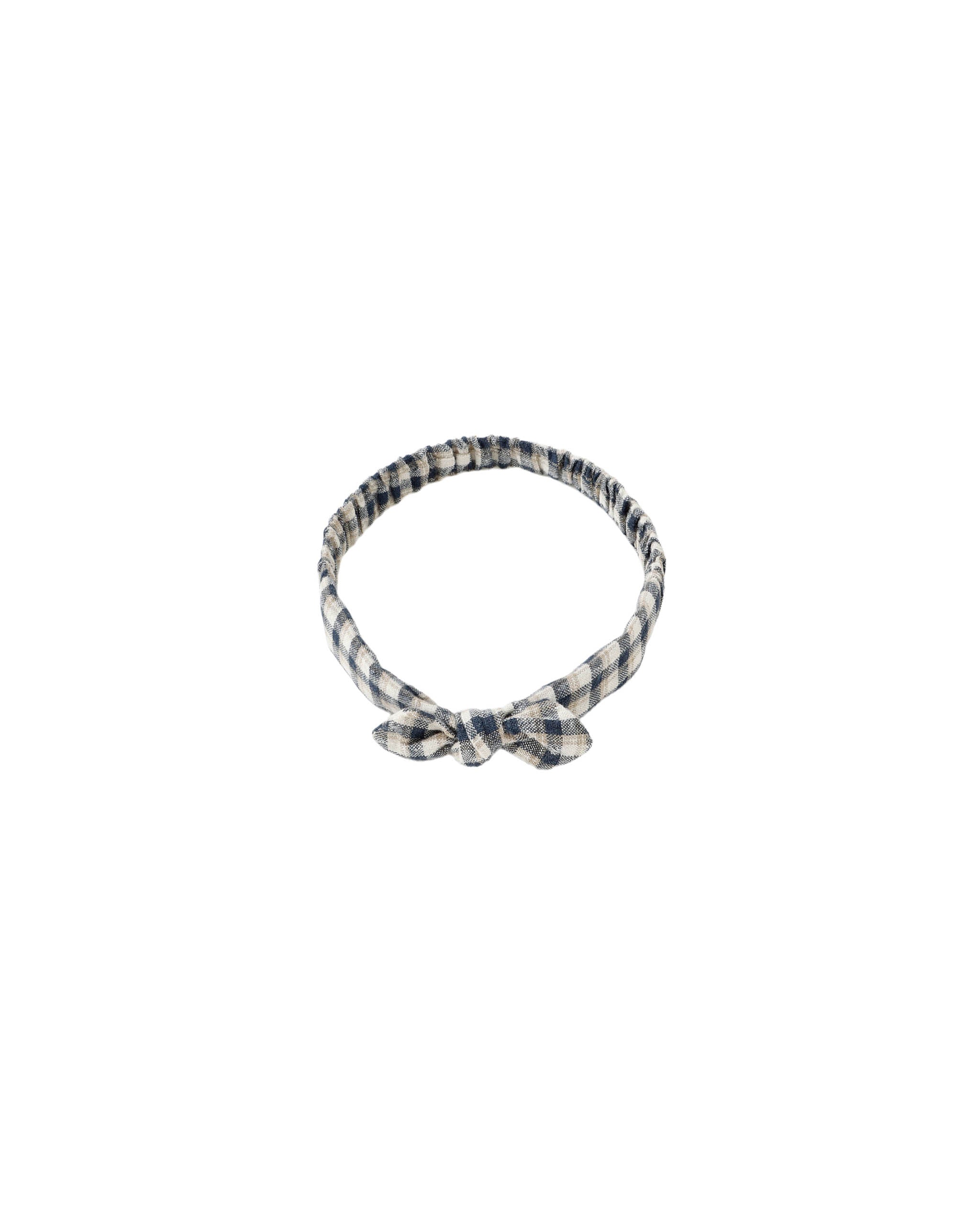 Rylee + Cru Baby Bow Headband - Navy Check
