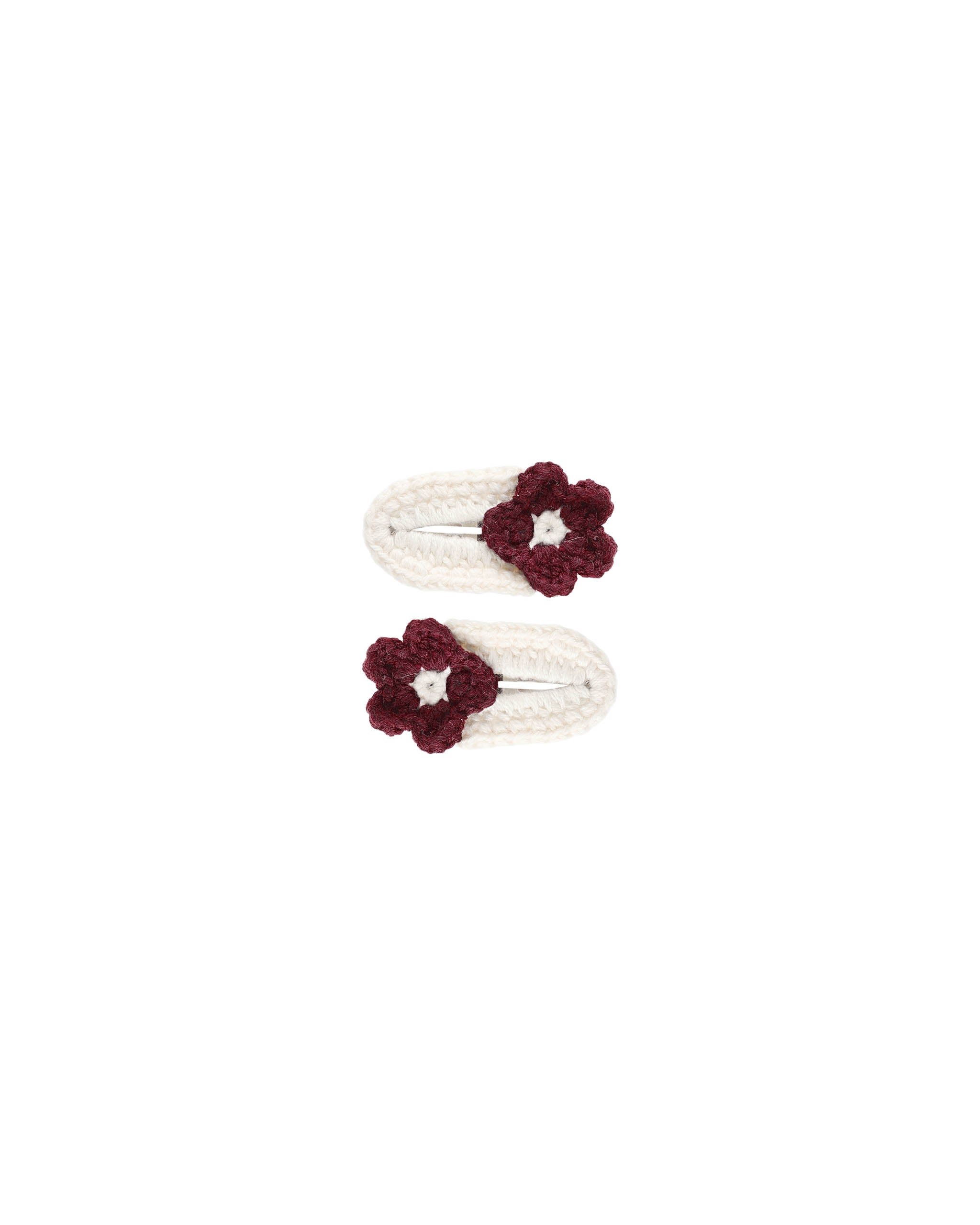 Rylee + Cru Crochet Clips - Burgundy